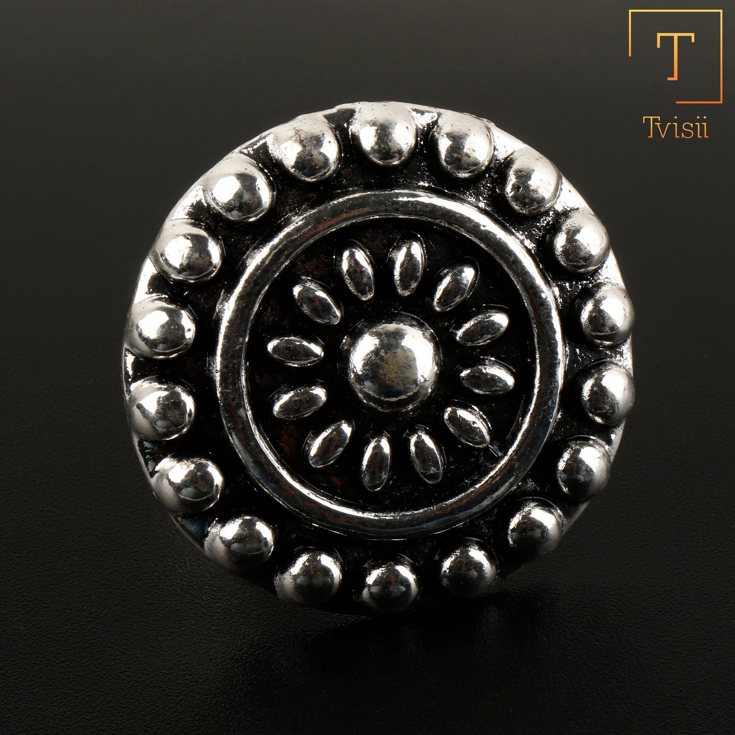Shilpika- Silver oxidised ring
