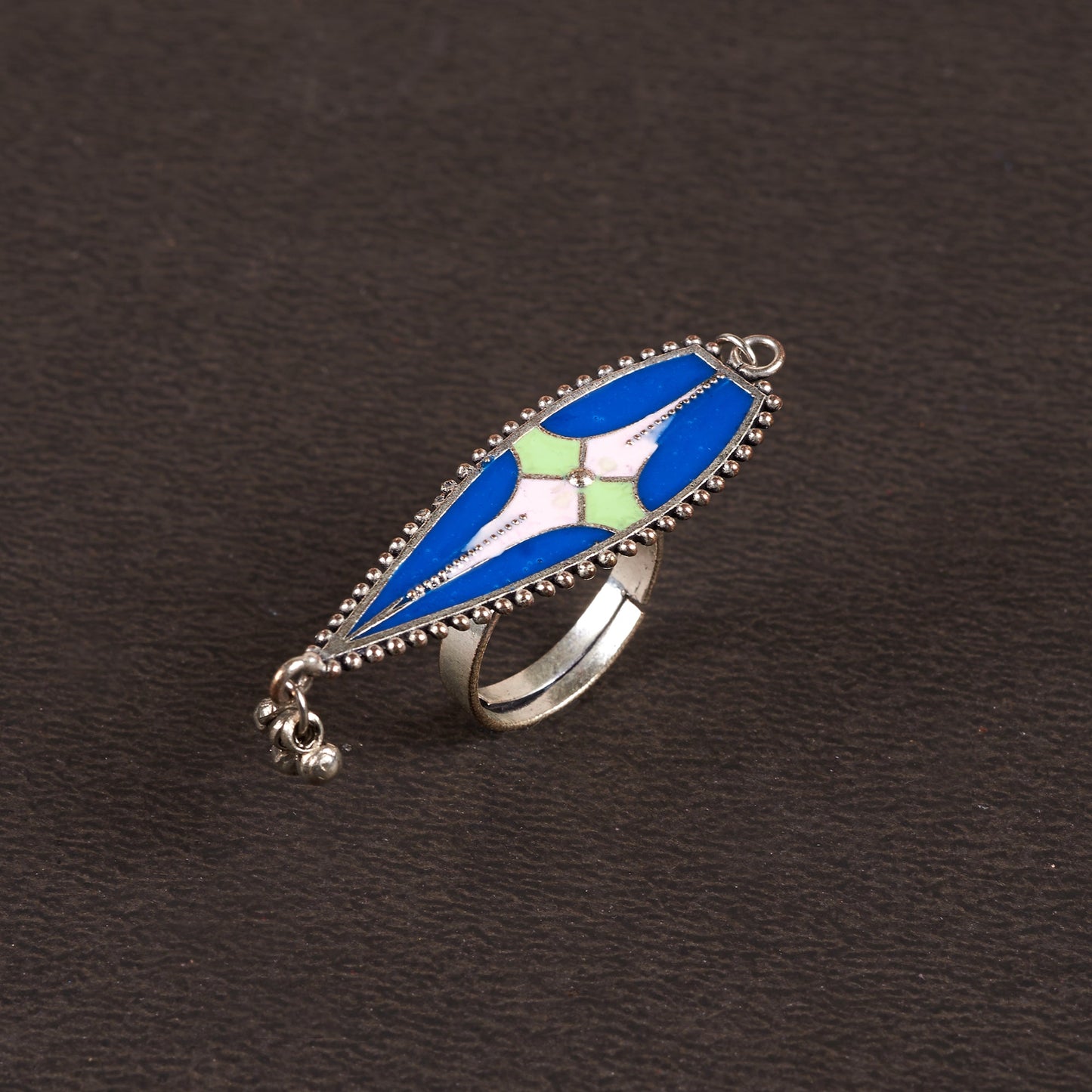 Rangriti- Handpainted Brass Ring (Multicolored)