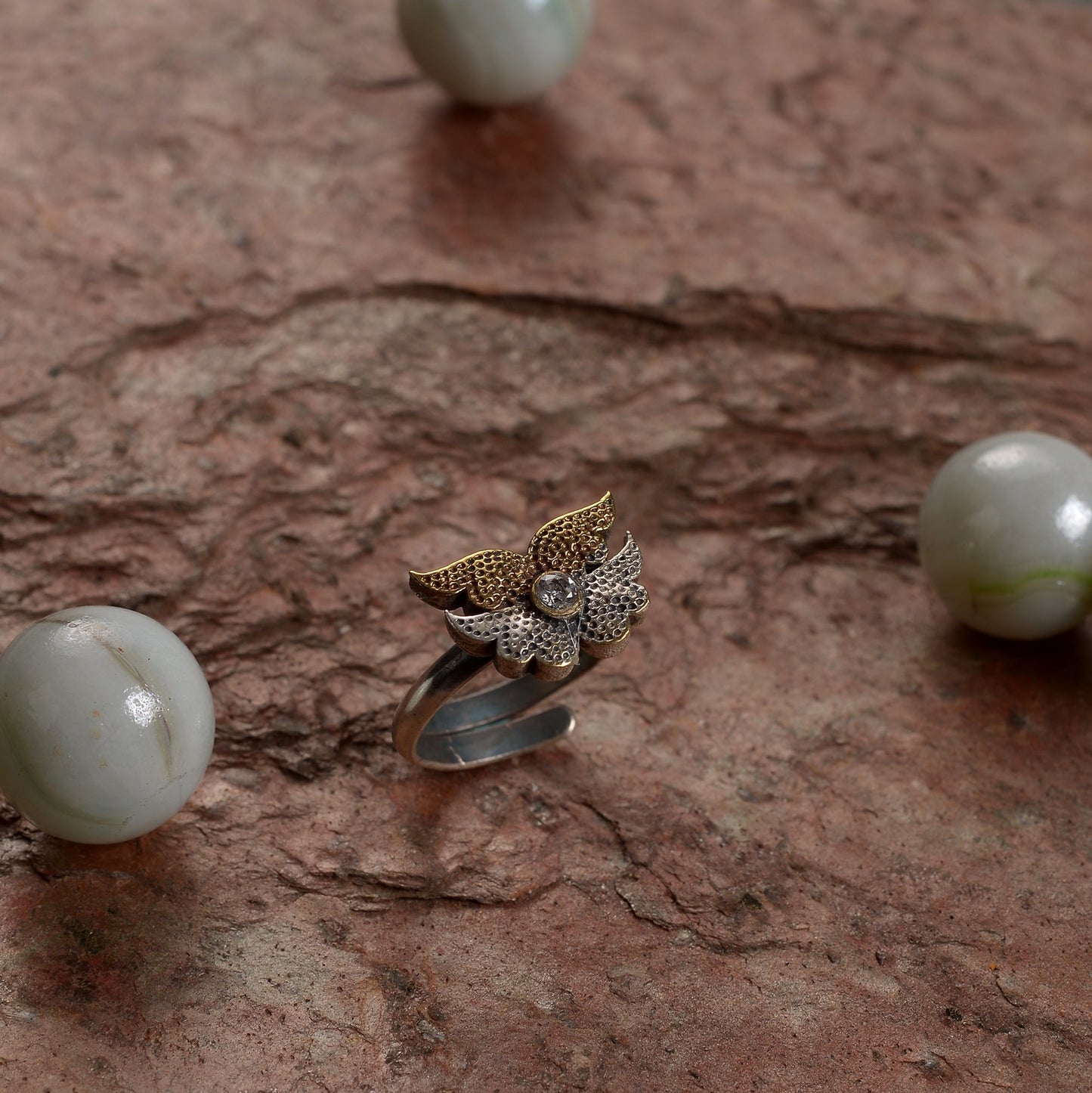 Kiran- Silver oxidised ring