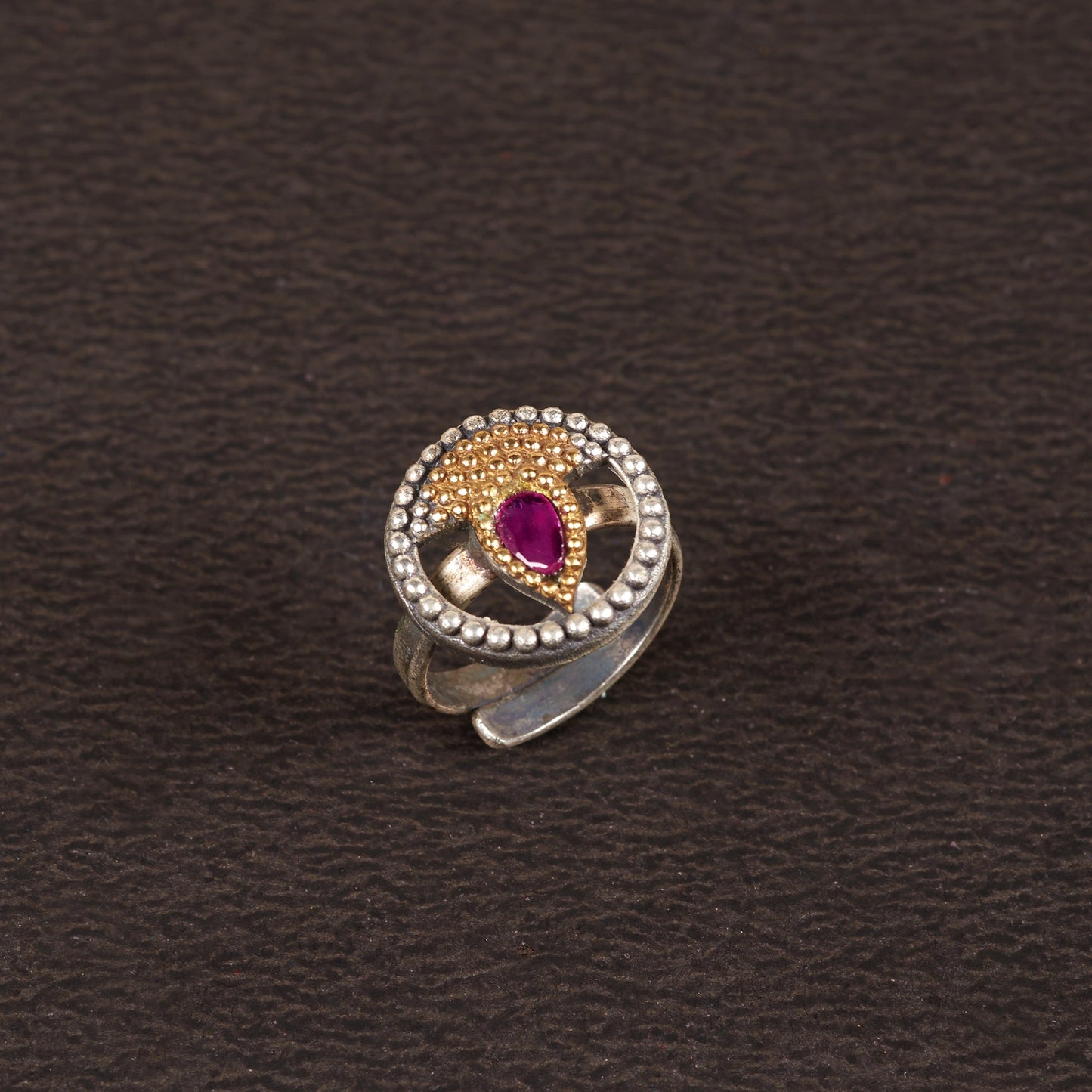 Sanskriti- Silver oxidised ring