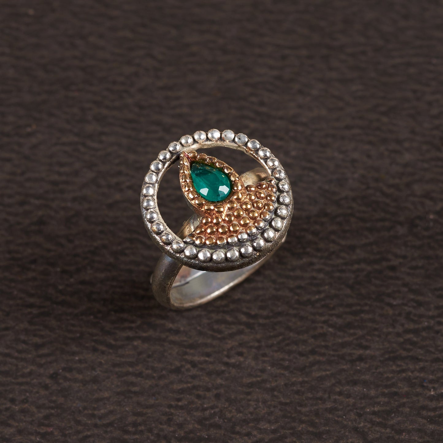 Aishwarya- Silver oxidised ring