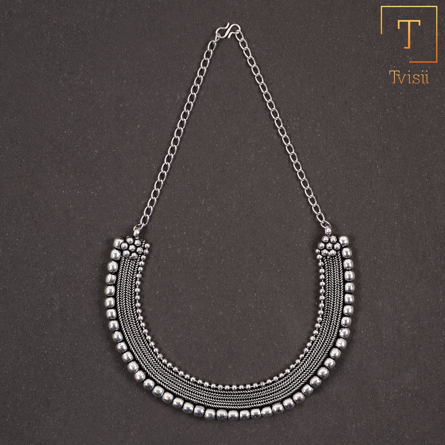 Anvita- Brass Oxidised Necklace