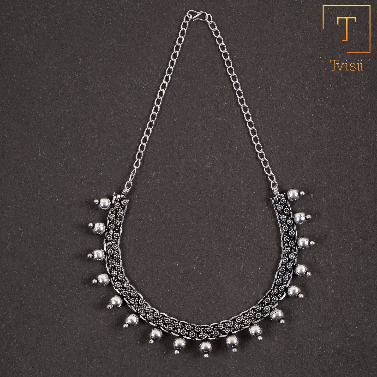 Saanjh- Brass Oxidised Necklace
