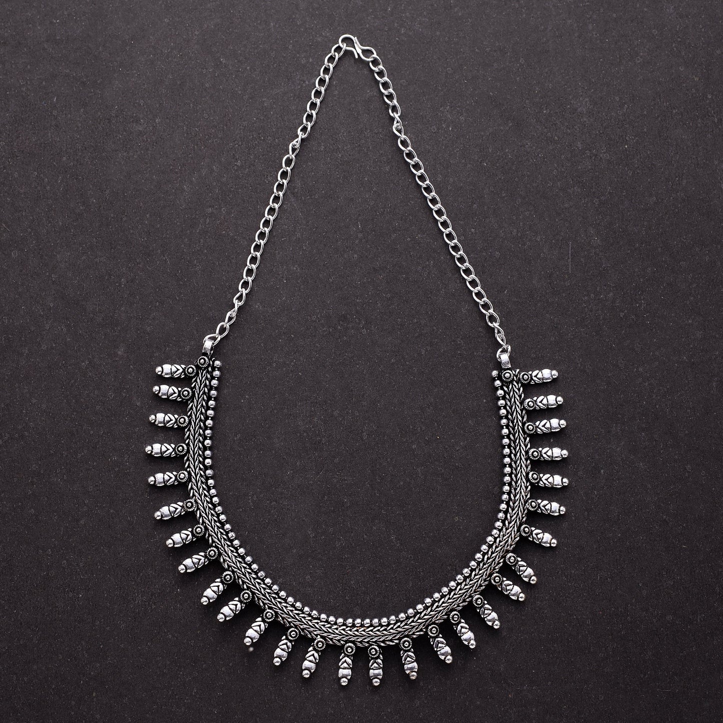 Vanya- Silver toned brass Necklace