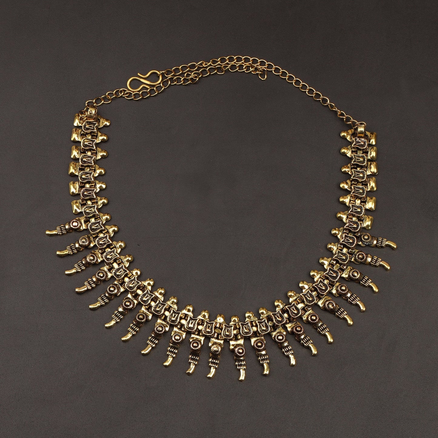 Shringarika-Brass Oxidised Necklace