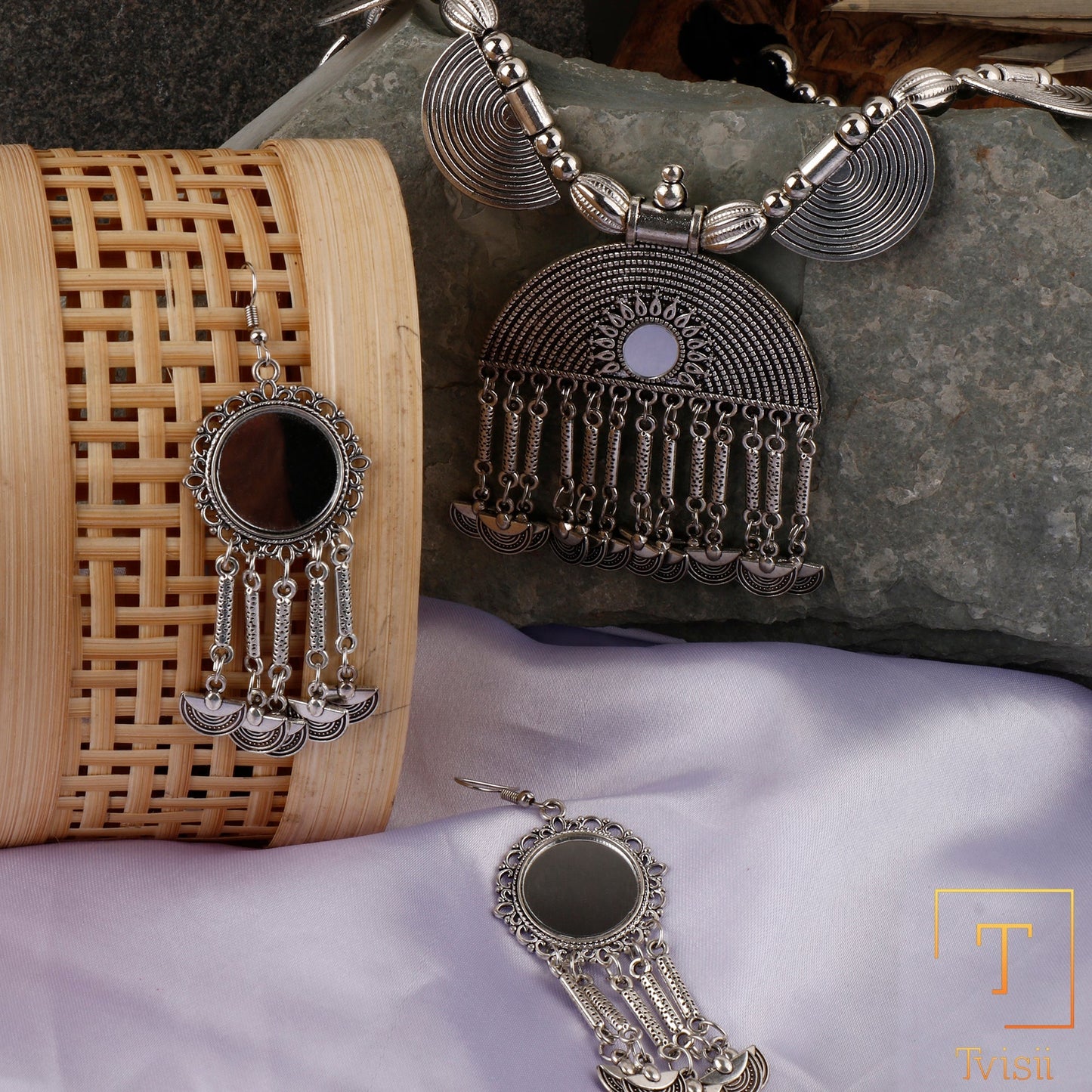 Ratnavali- Oxidised Necklace