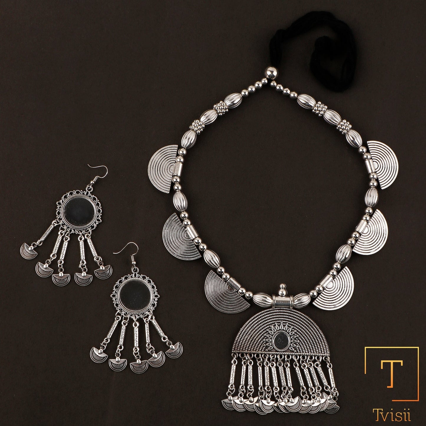 Ratnavali- Oxidised Necklace