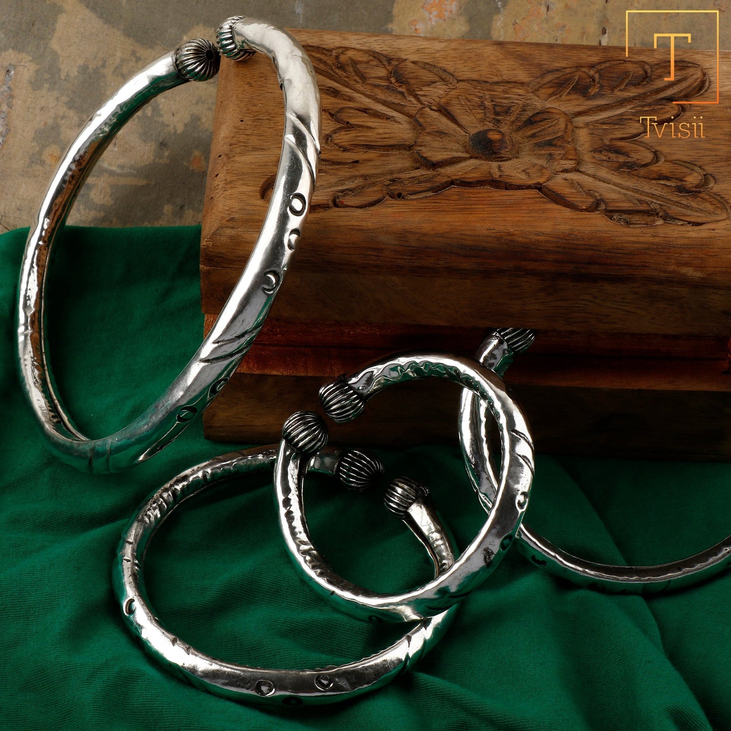 Grivika- Silver brass oxidised Hasli Neckpiece