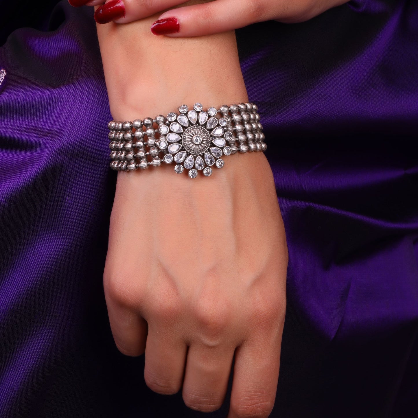 Vistaar- Oxidised beaded bracelet