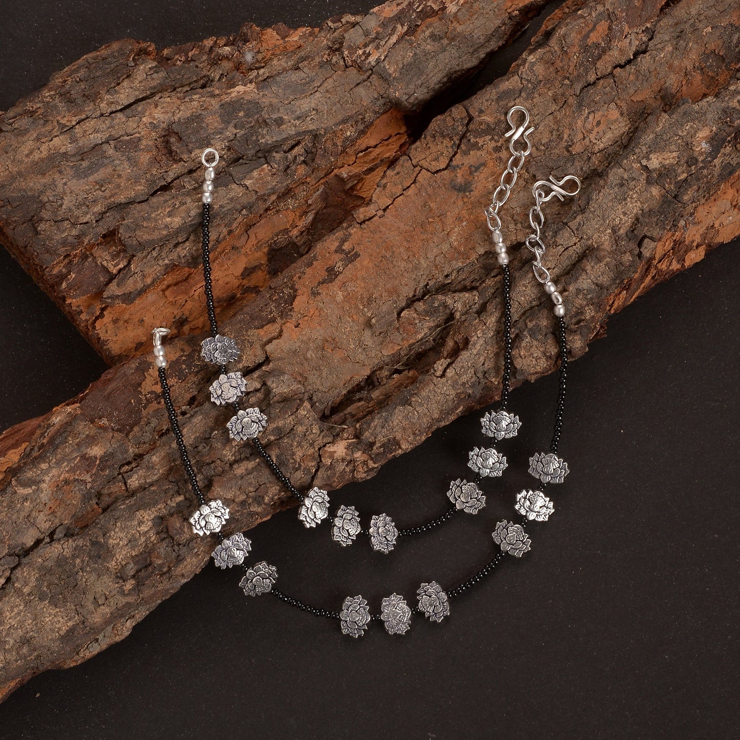 Pushp Payal- Oxidised beaded anklet