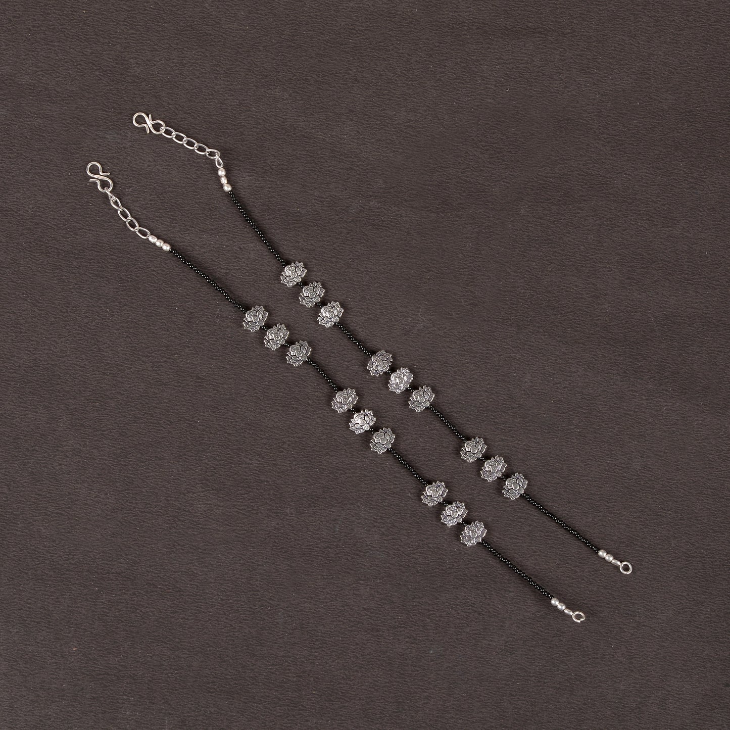 Pushp Payal- Oxidised beaded anklet