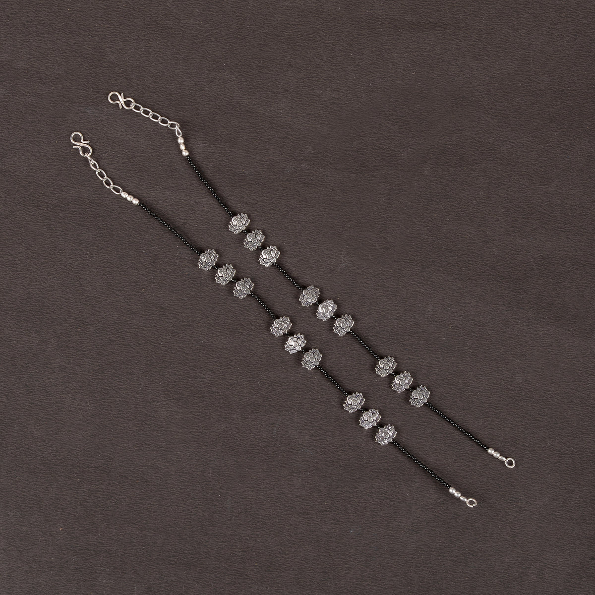 Pushp Payal- Oxidised beaded anklet