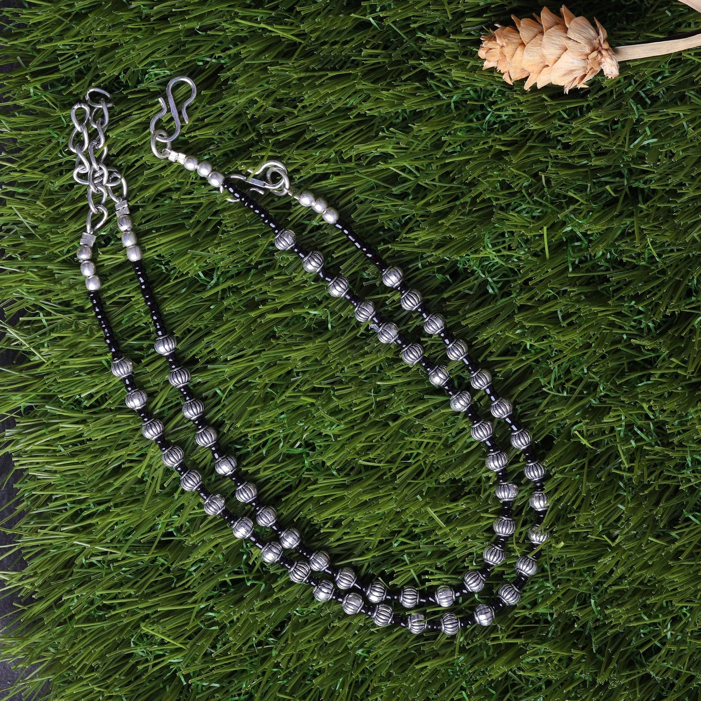 Shyamalika- Oxidised beaded anklet