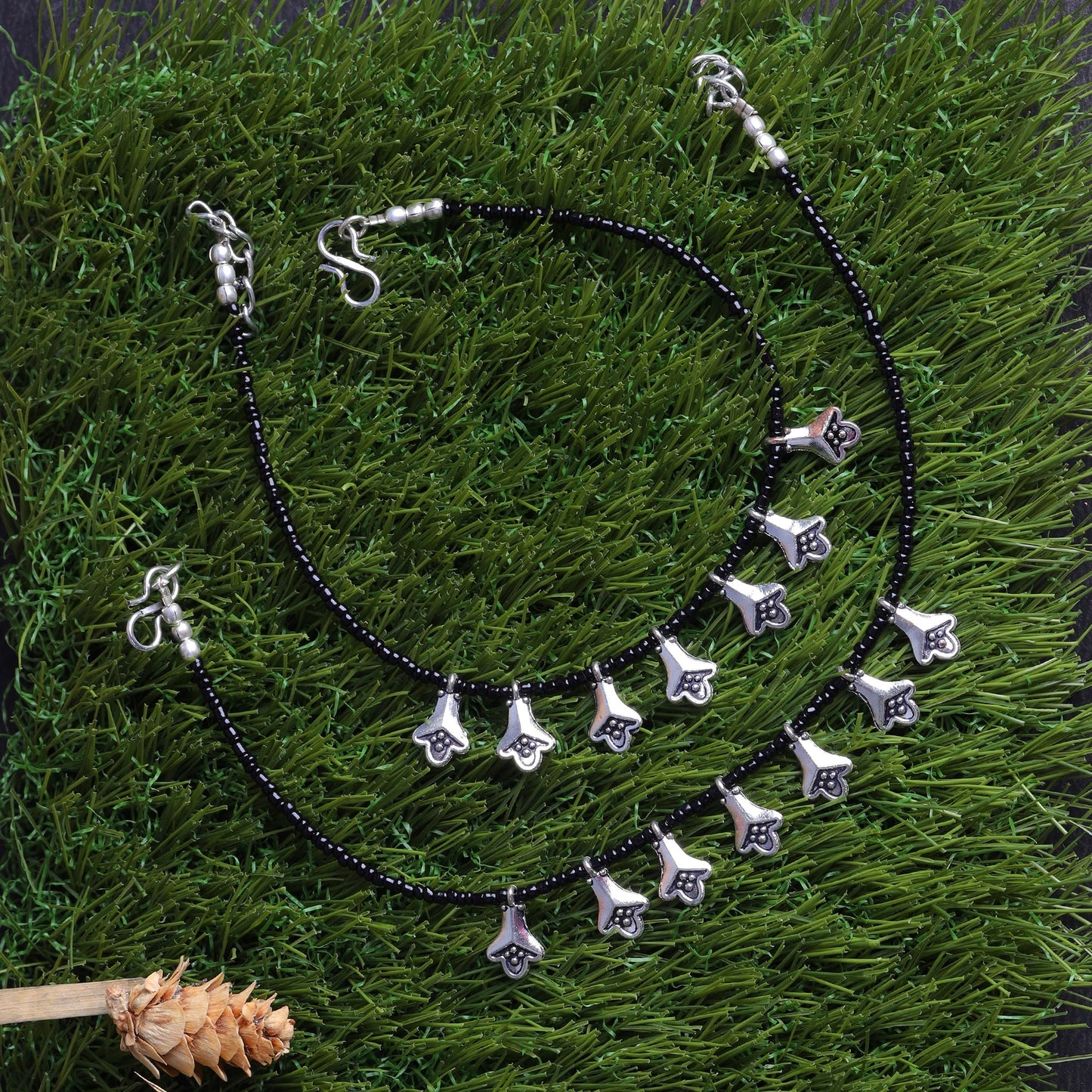 Noor- Oxidised beaded anklet