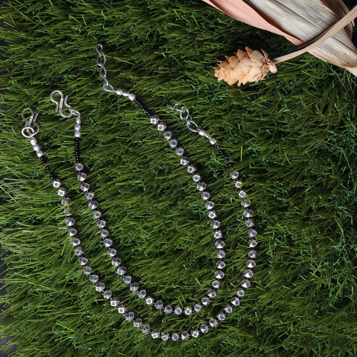 Mehfil- Oxidised beaded anklet