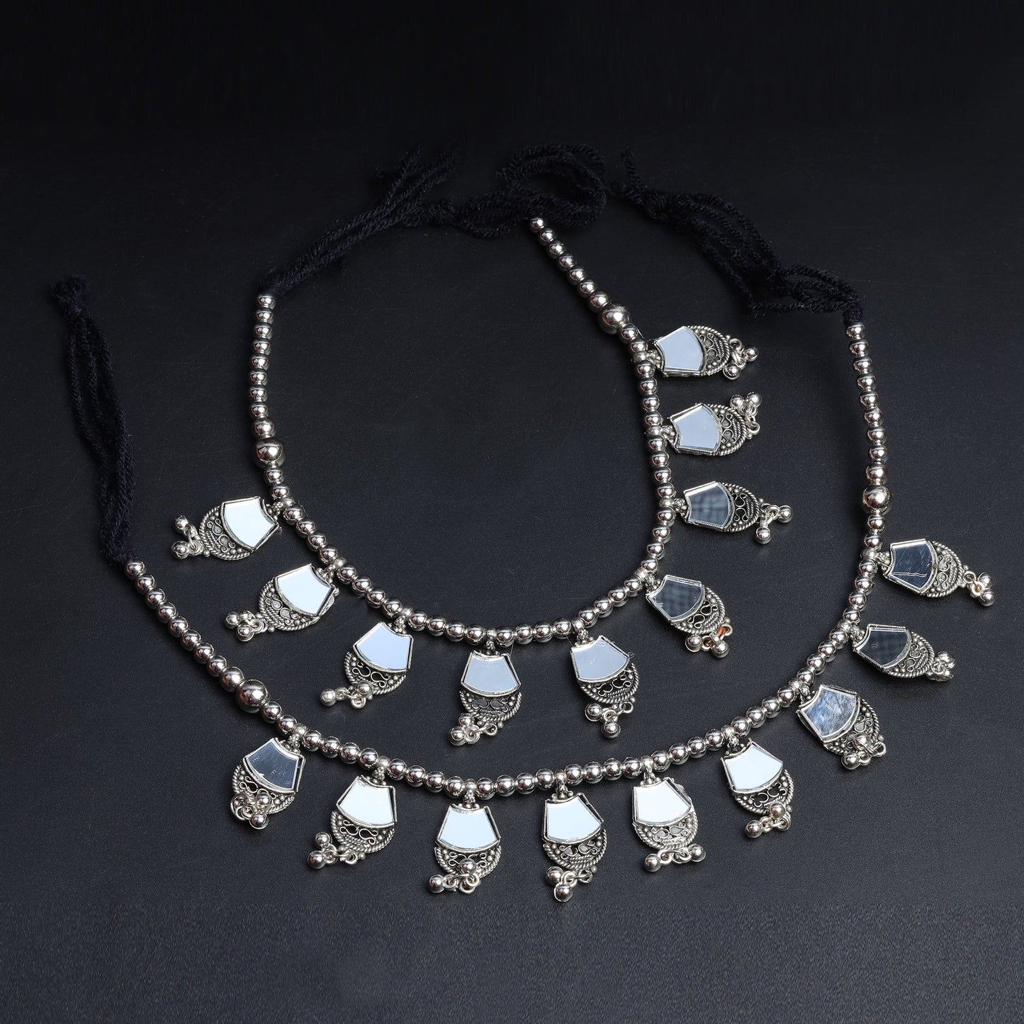 RatriPaya- Silver oxidised Anklet