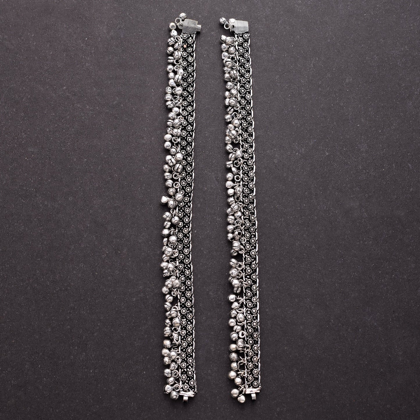 Ghunghroo- Silver oxidised Anklet
