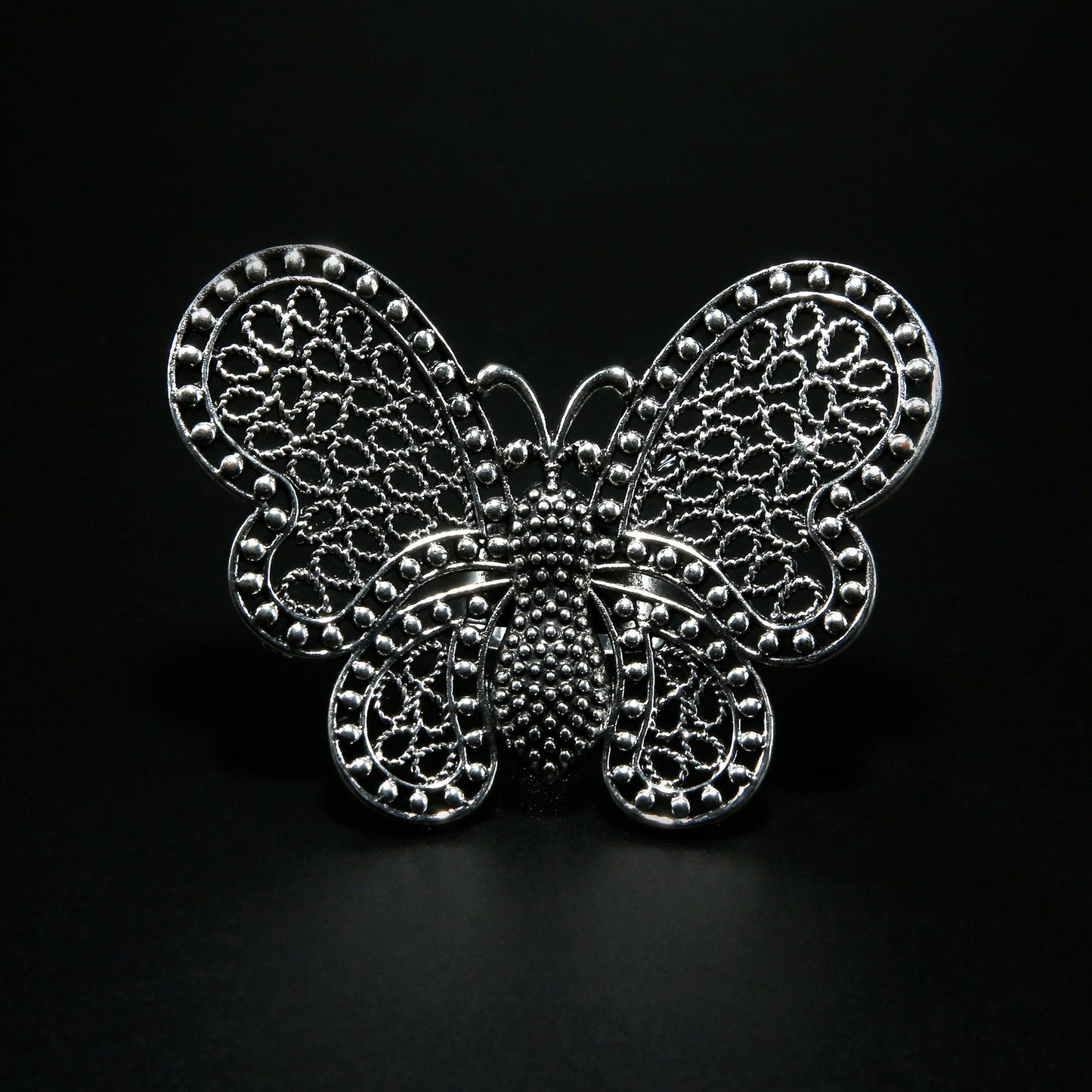 Champika- Silver oxidised ring