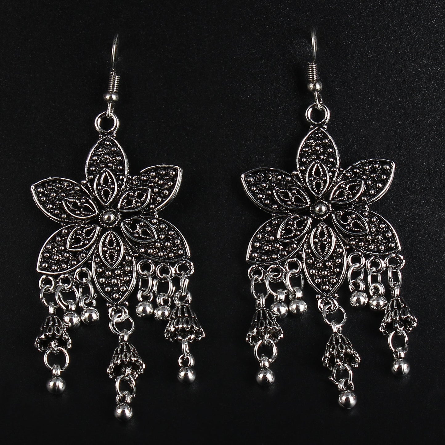 Gul- Silver Brass Pearl dangler earrings