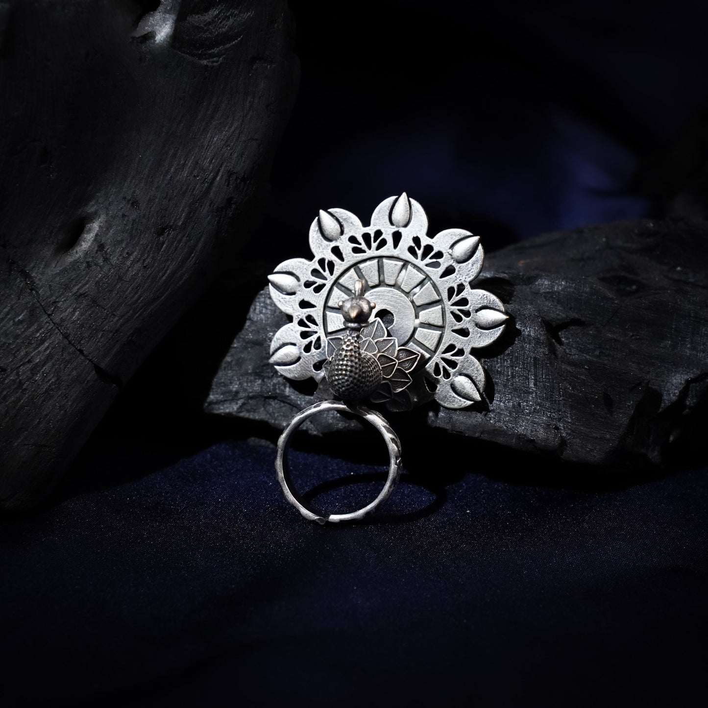 Neelraj- Silver oxidised ring