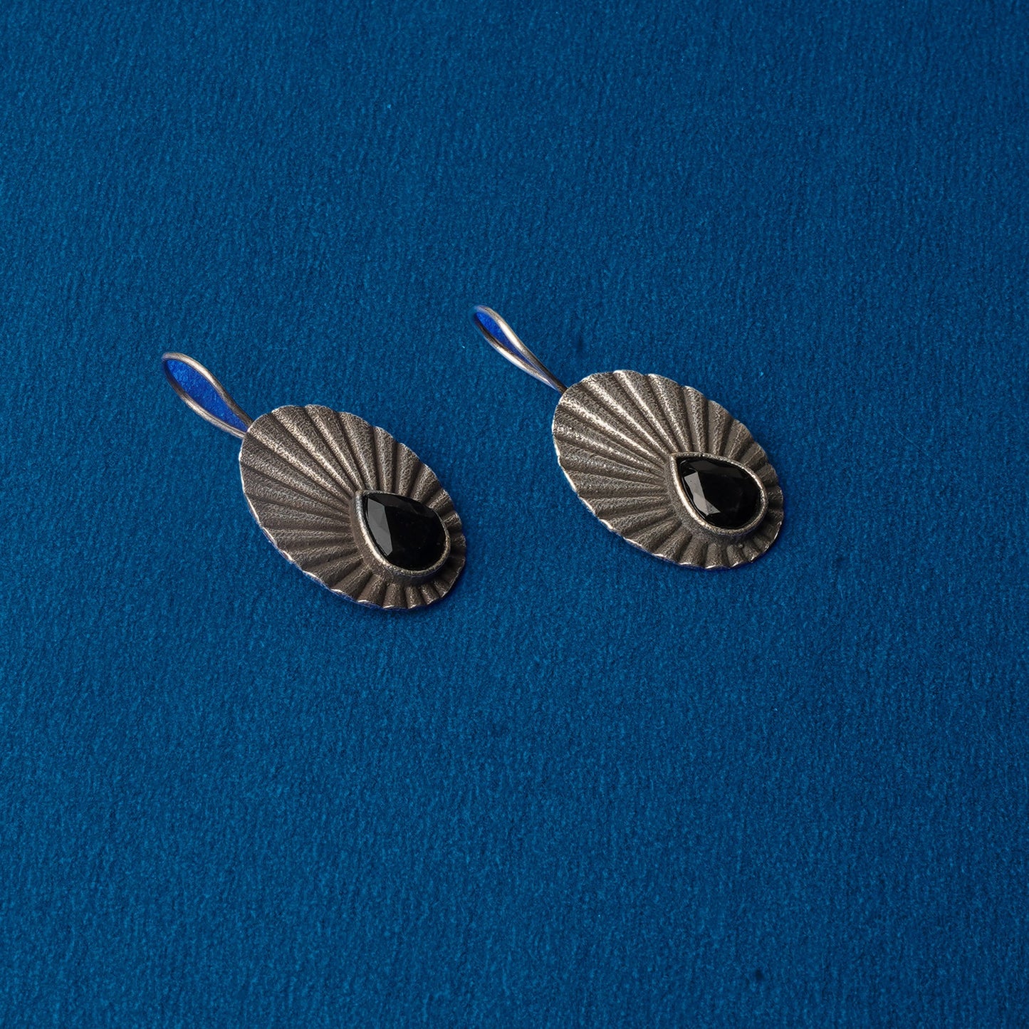 Tejpatra- Silver Brass stone studded dangler earrings