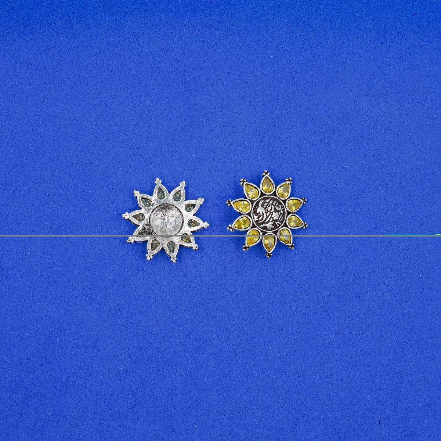 SwarnaBoond- Silver Brass Handcrafted Stud Earrings
