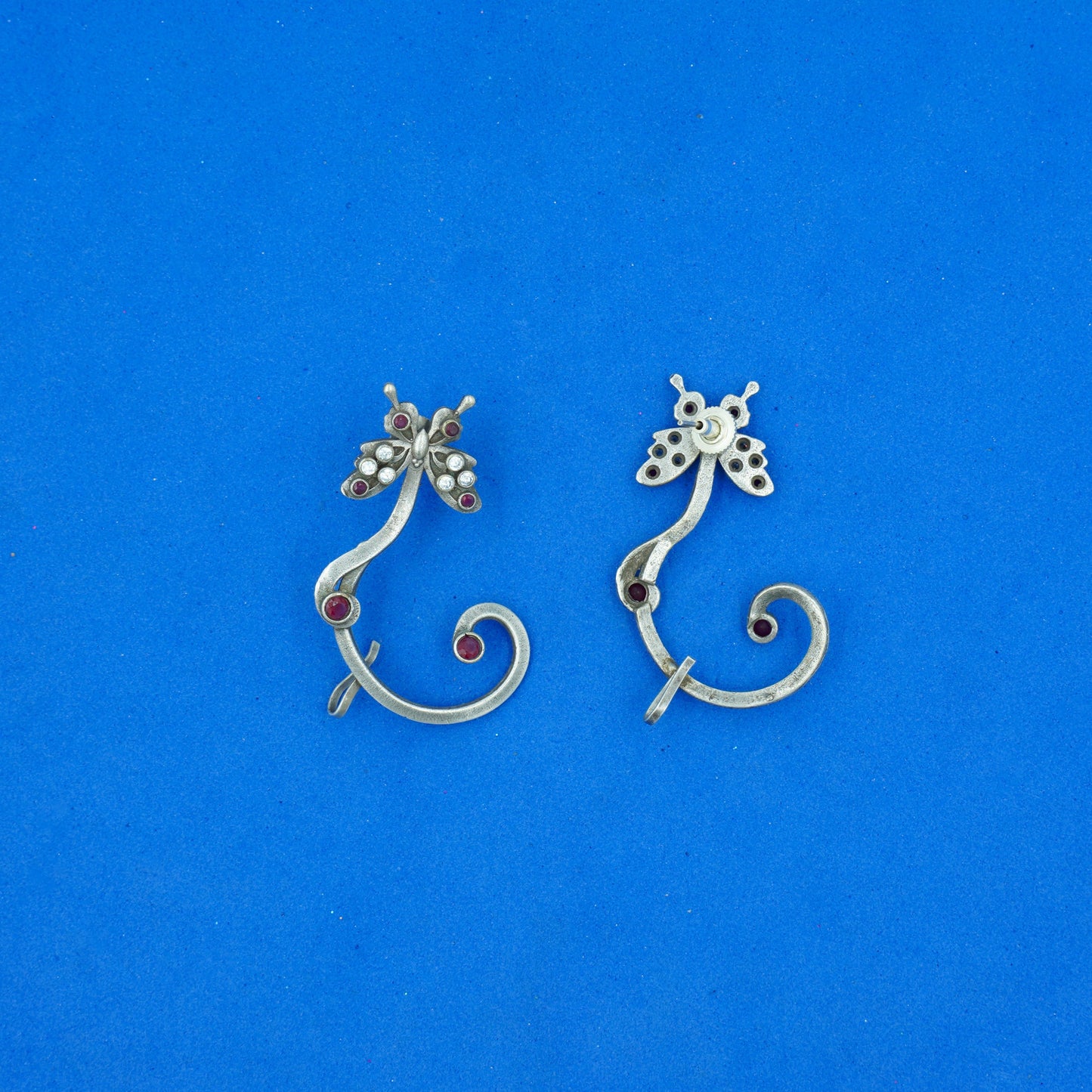 Shyamroop- Silver Brass Oxidised Dangler Earrings