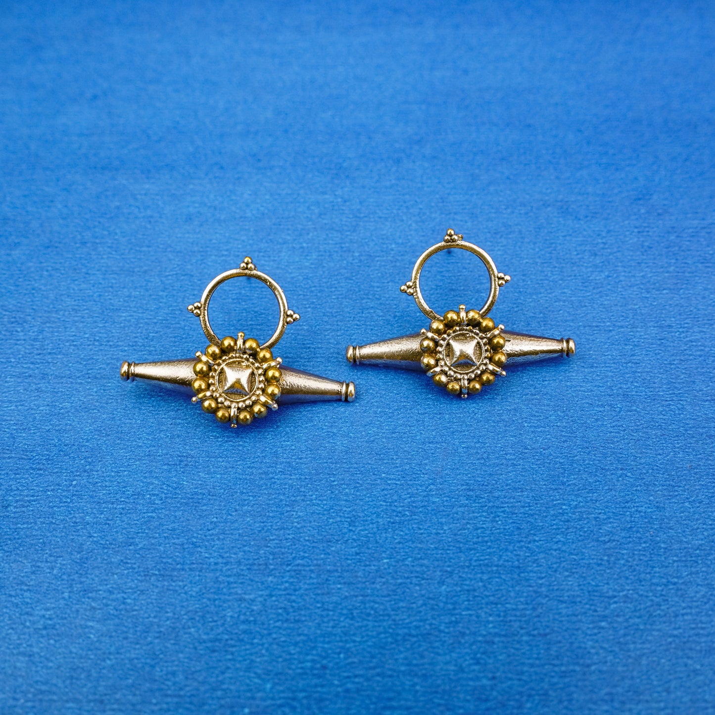 ArkaShringar- Silver Brass Oxidised stud earrings