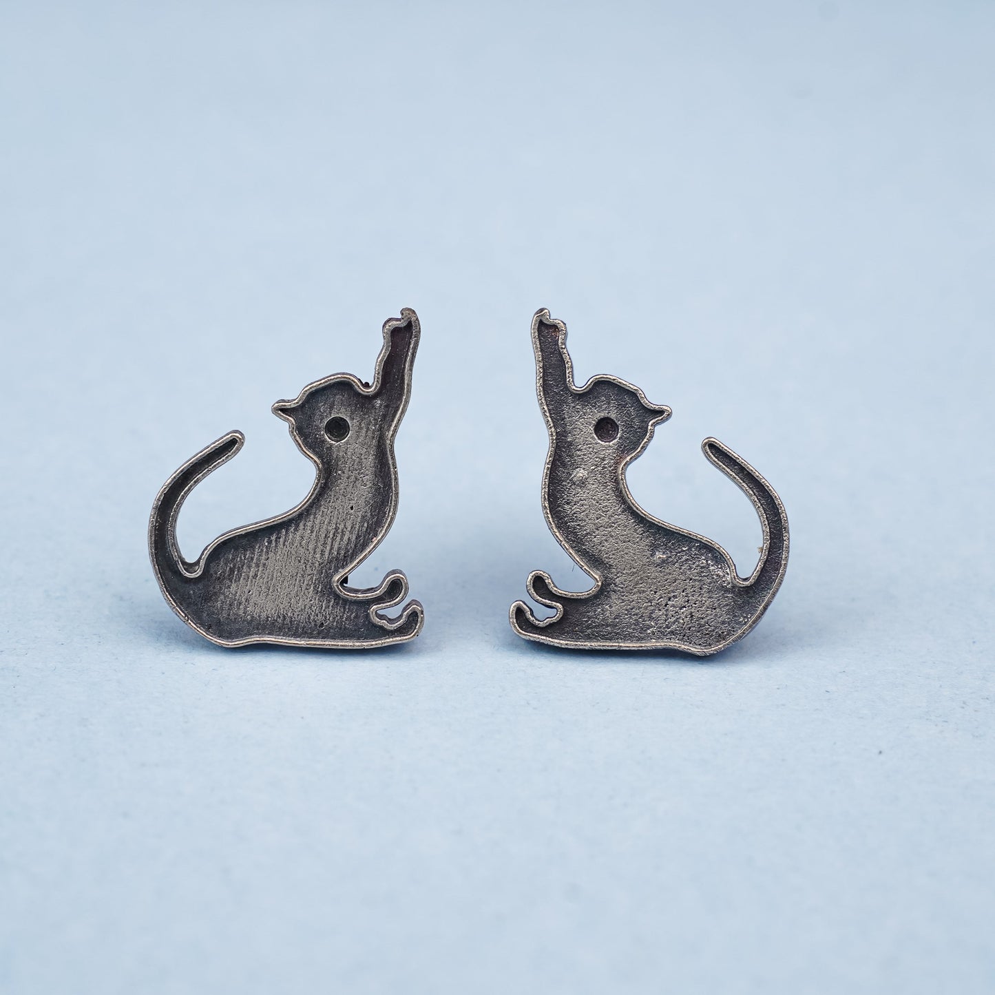 Billu- Silver Brass oxidised stud earrings