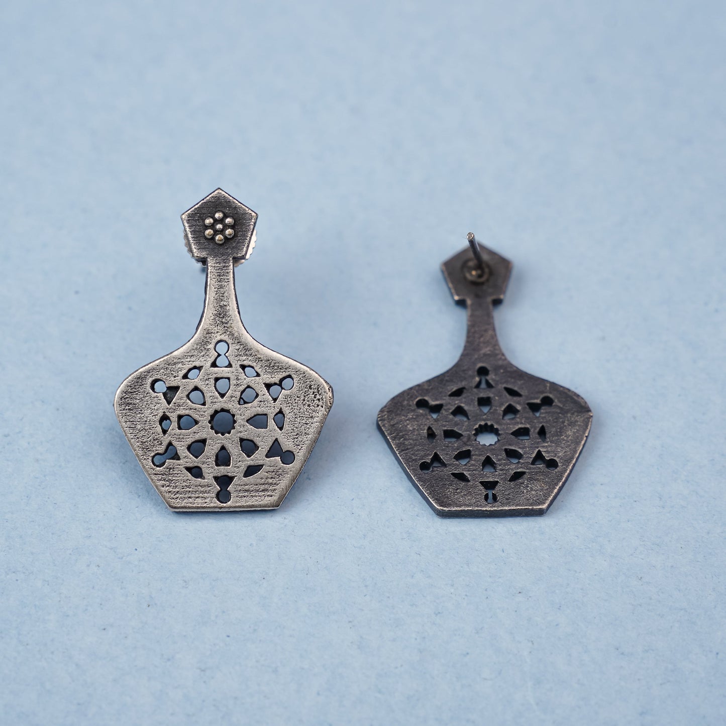 Matira- Silver Brass oxidised stud earrings