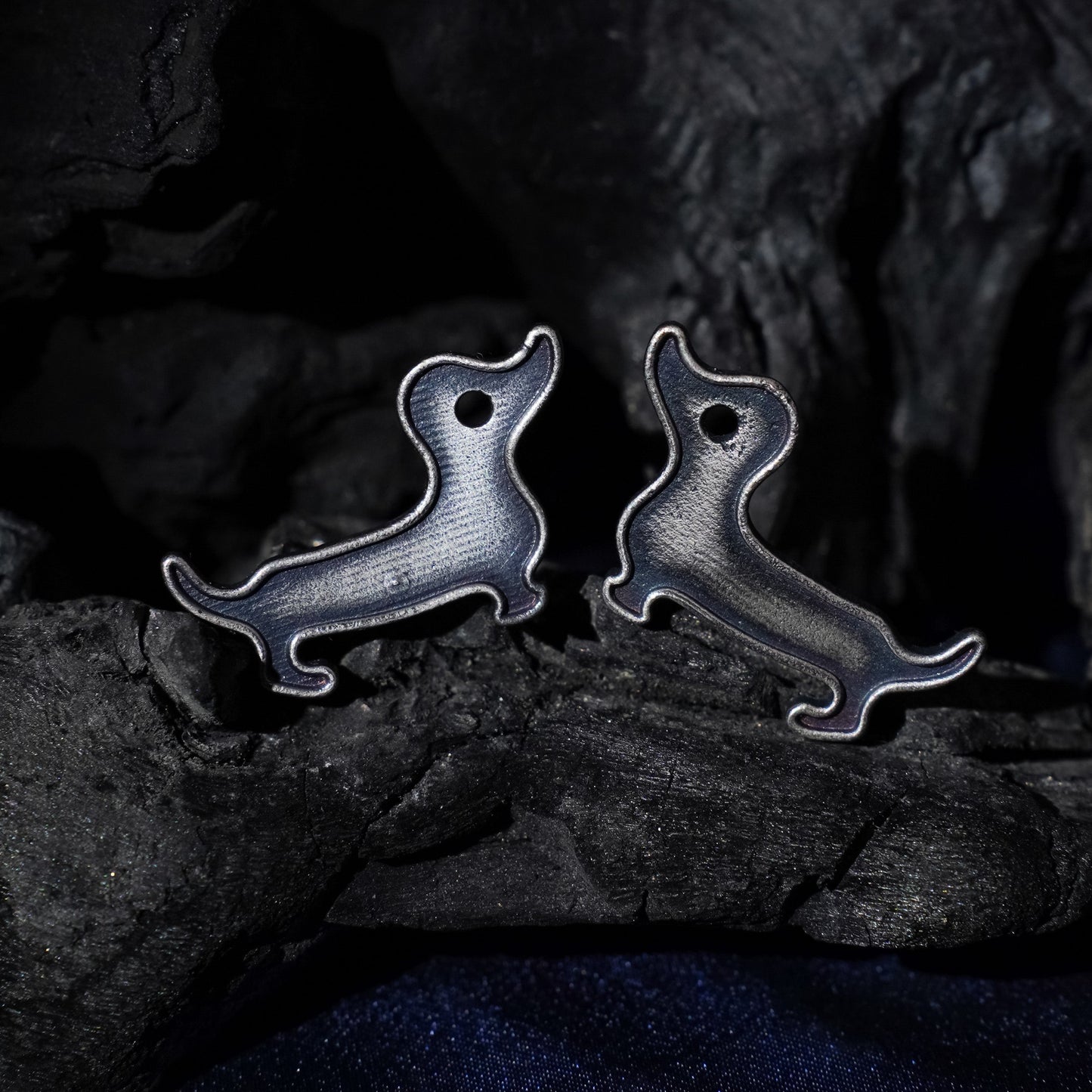 Bhola- Silver Brass oxidised stud earrings