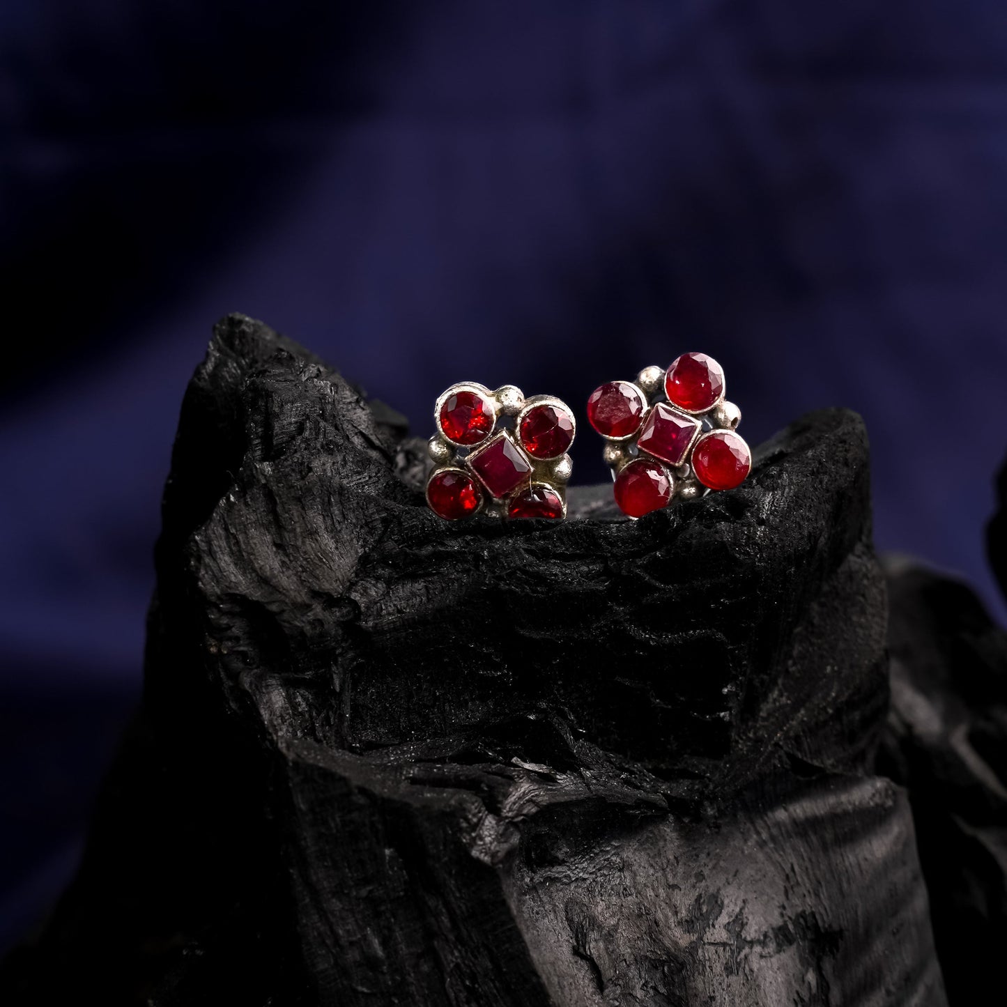 Gulal- Silver Brass Stone studded Stud Earrings
