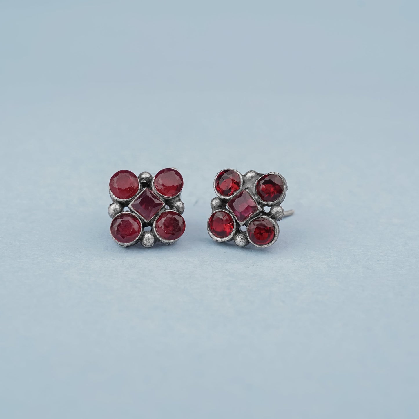 Gulal- Silver Brass Stone studded Stud Earrings