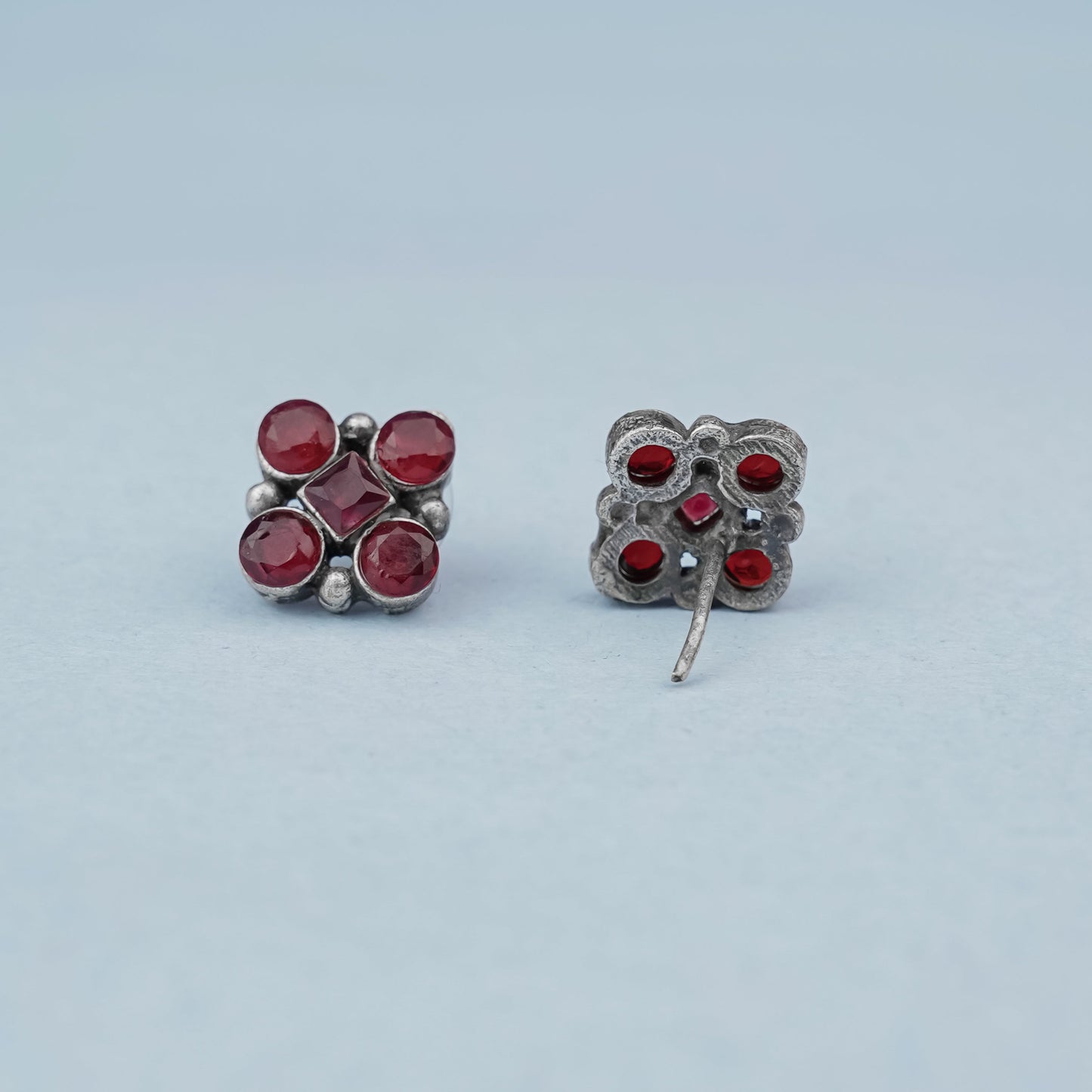 Gulal- Silver Brass Stone studded Stud Earrings