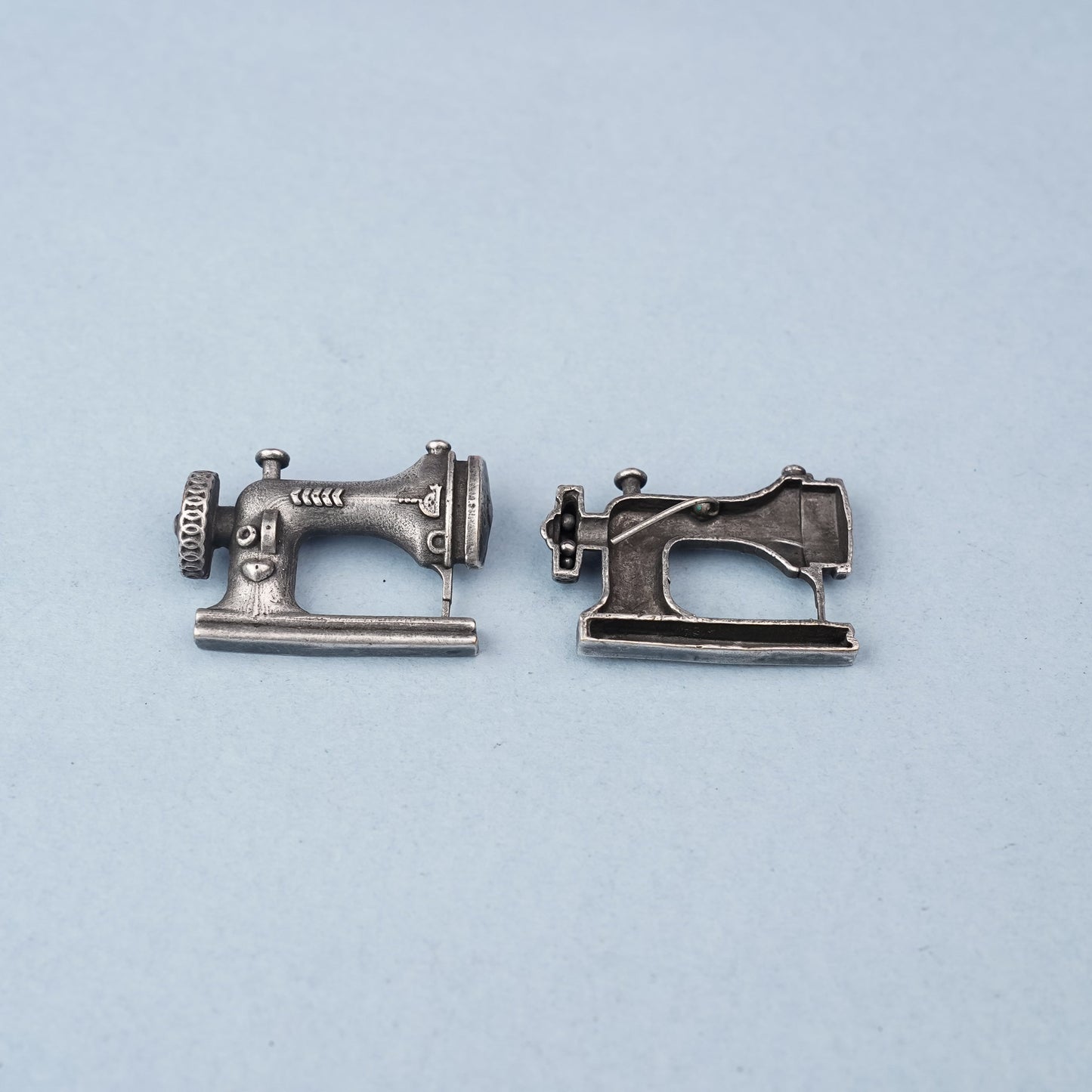 Darji- Silver Brass oxidised stud earrings