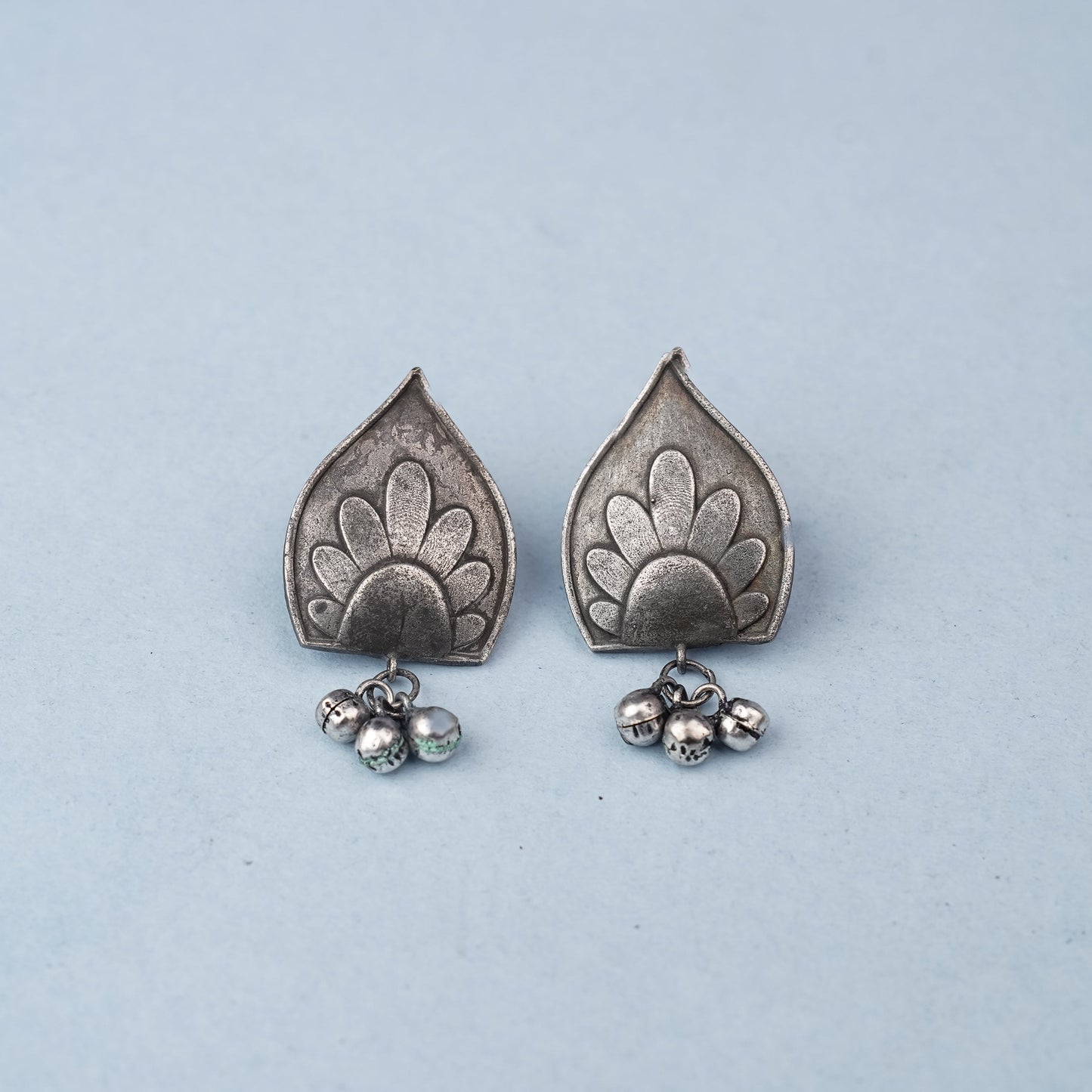 Nivedita- Silver Brass Oxidisd dangler earrings