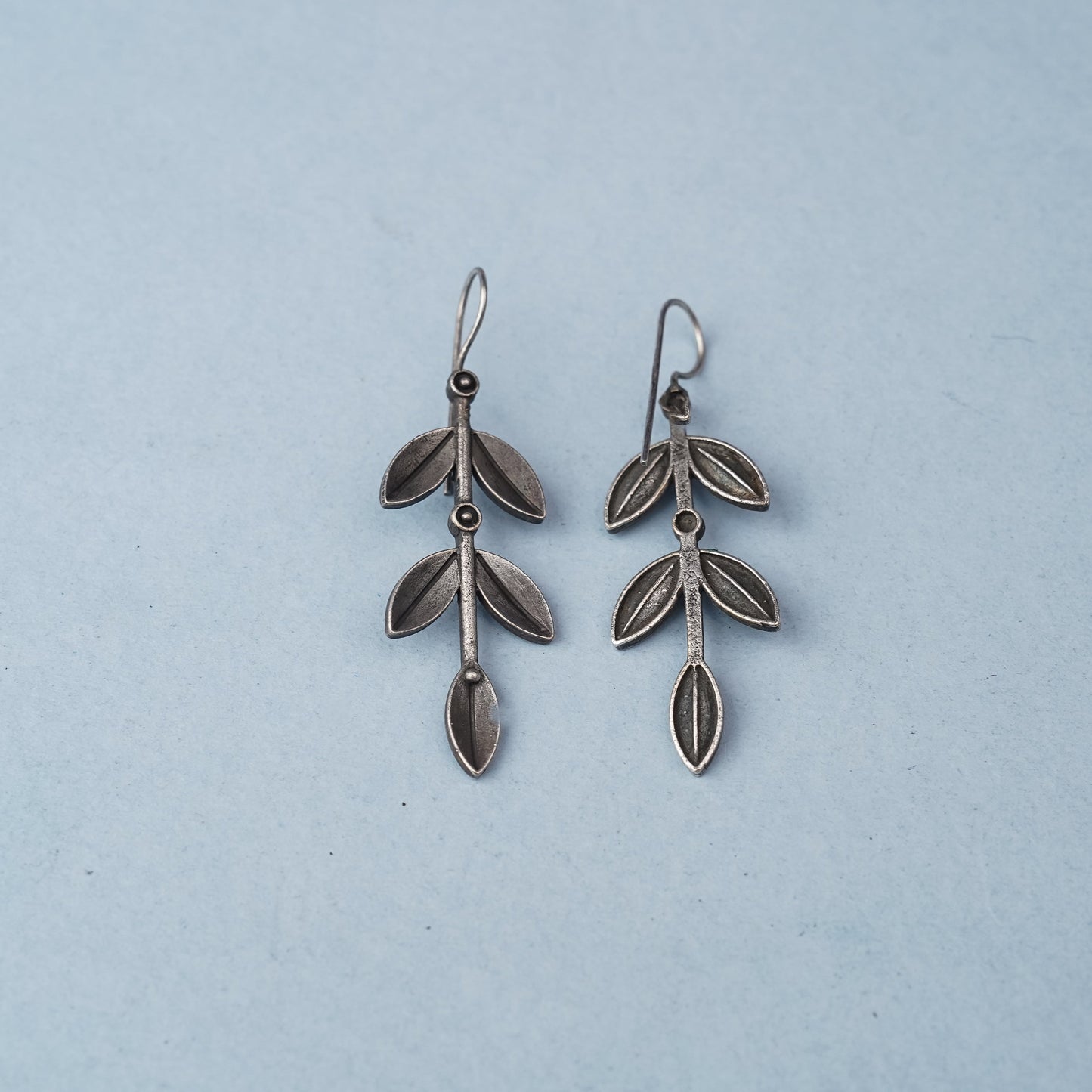 Parna- Silver Brass Oxidised dangler earrings