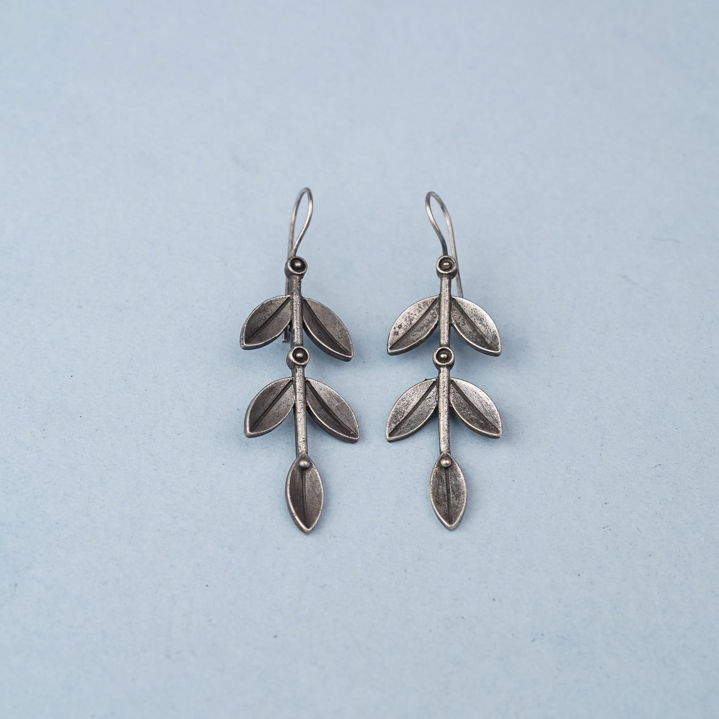 Parna- Silver Brass Oxidised dangler earrings