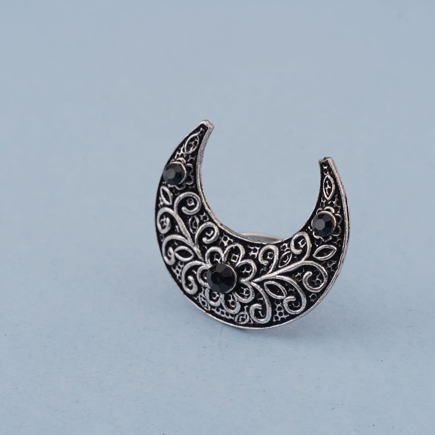 Indu-Silver oxidised ring