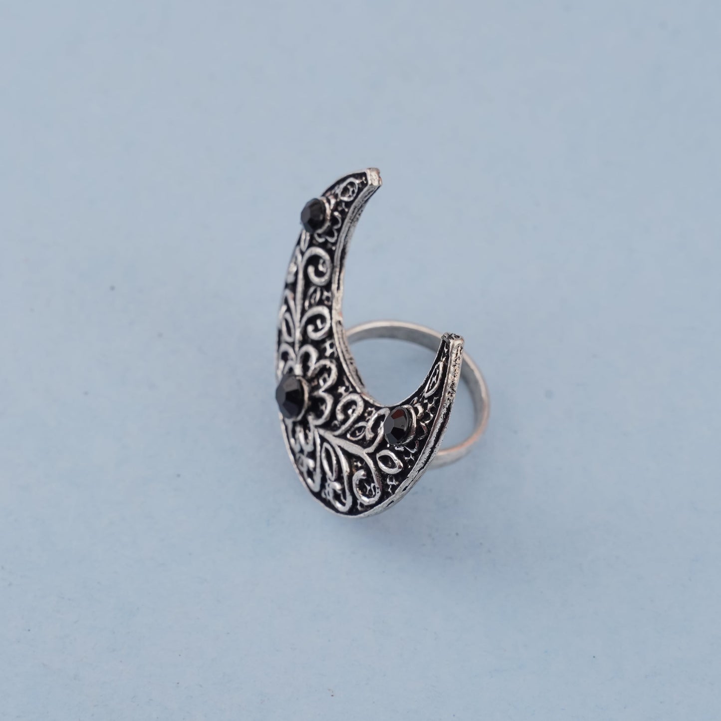 Indu-Silver oxidised ring
