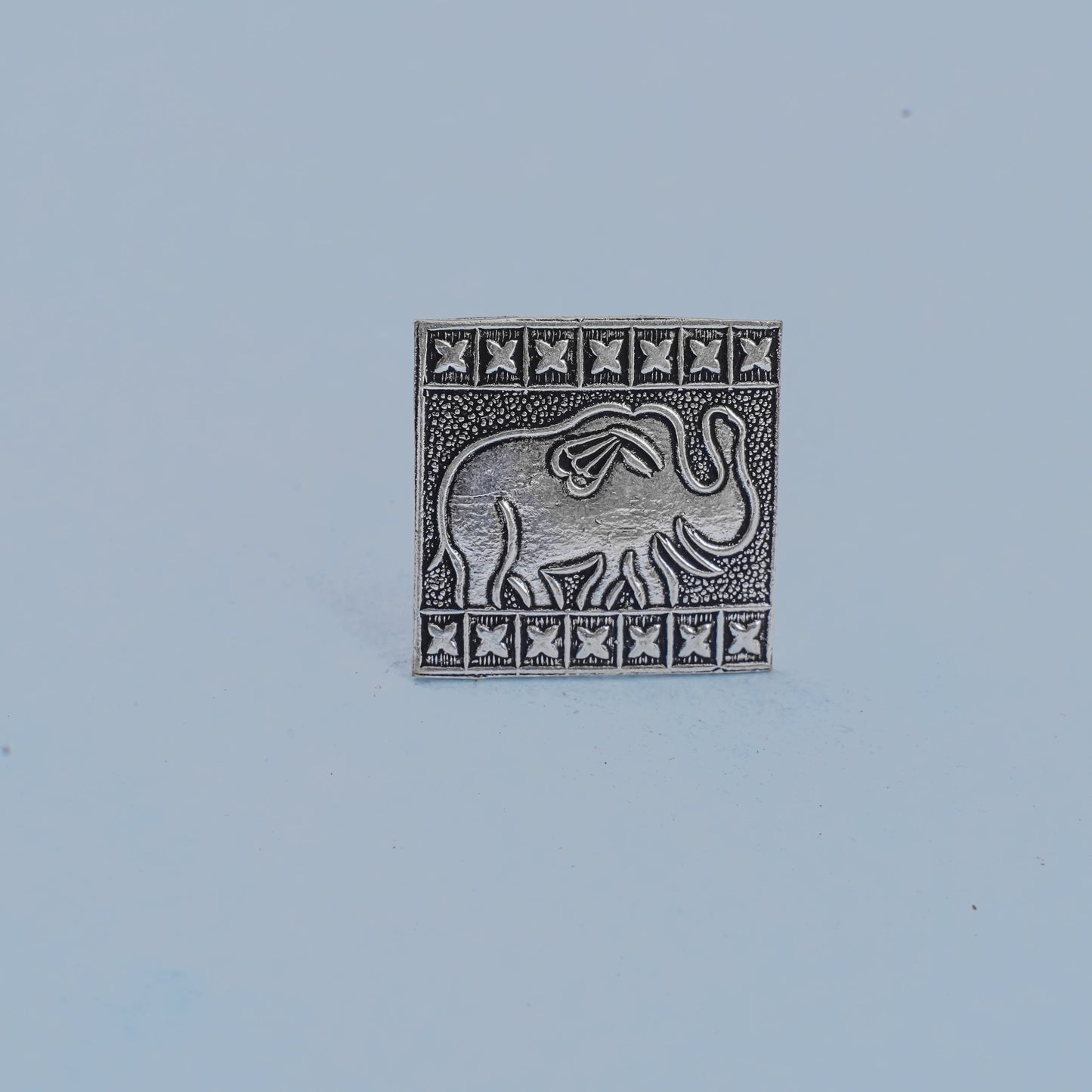 Tejomayi- Silver oxidised ring
