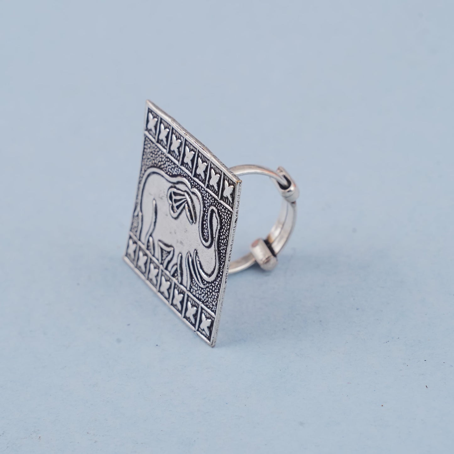 Tejomayi- Silver oxidised ring