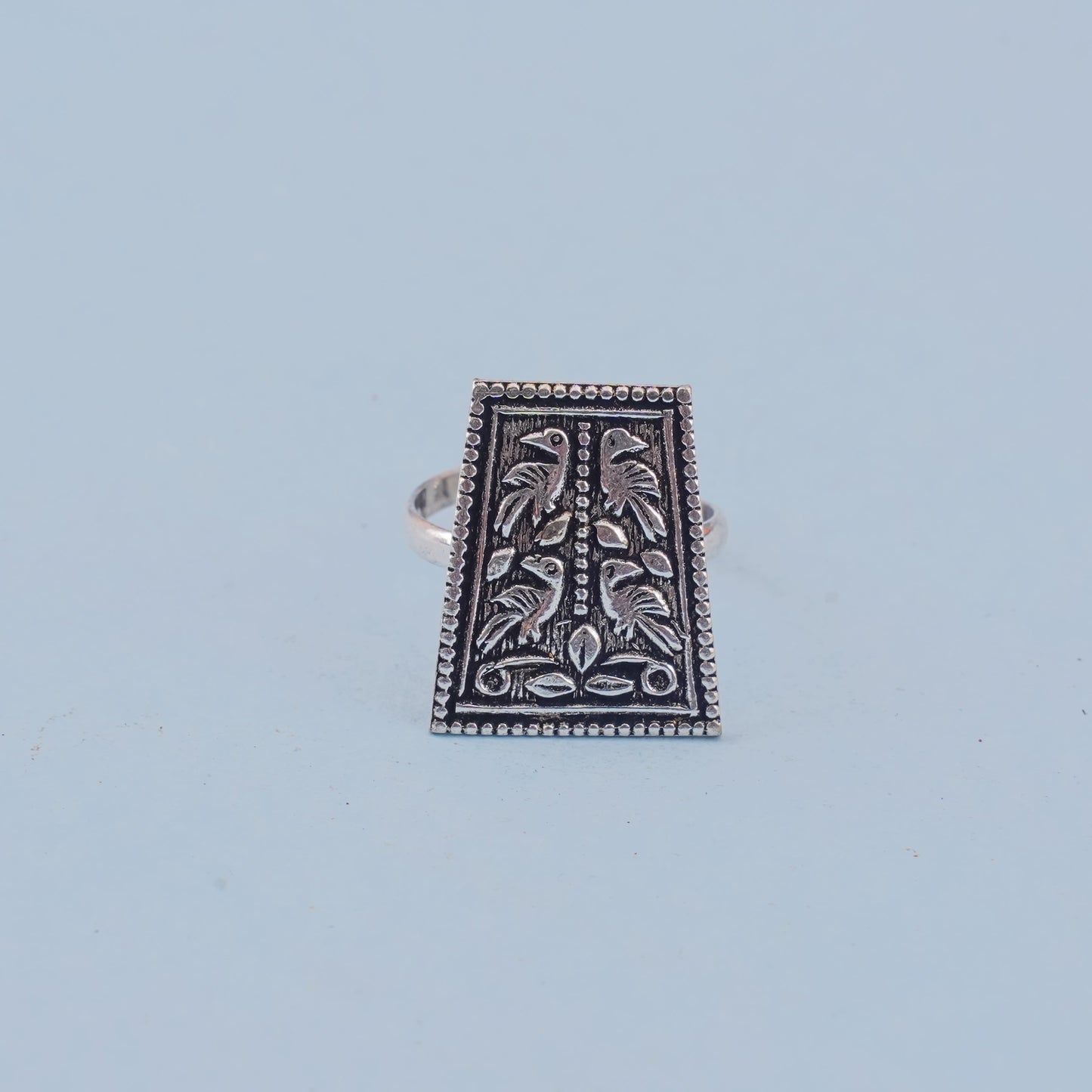 Suvrata- Silver oxidised ring