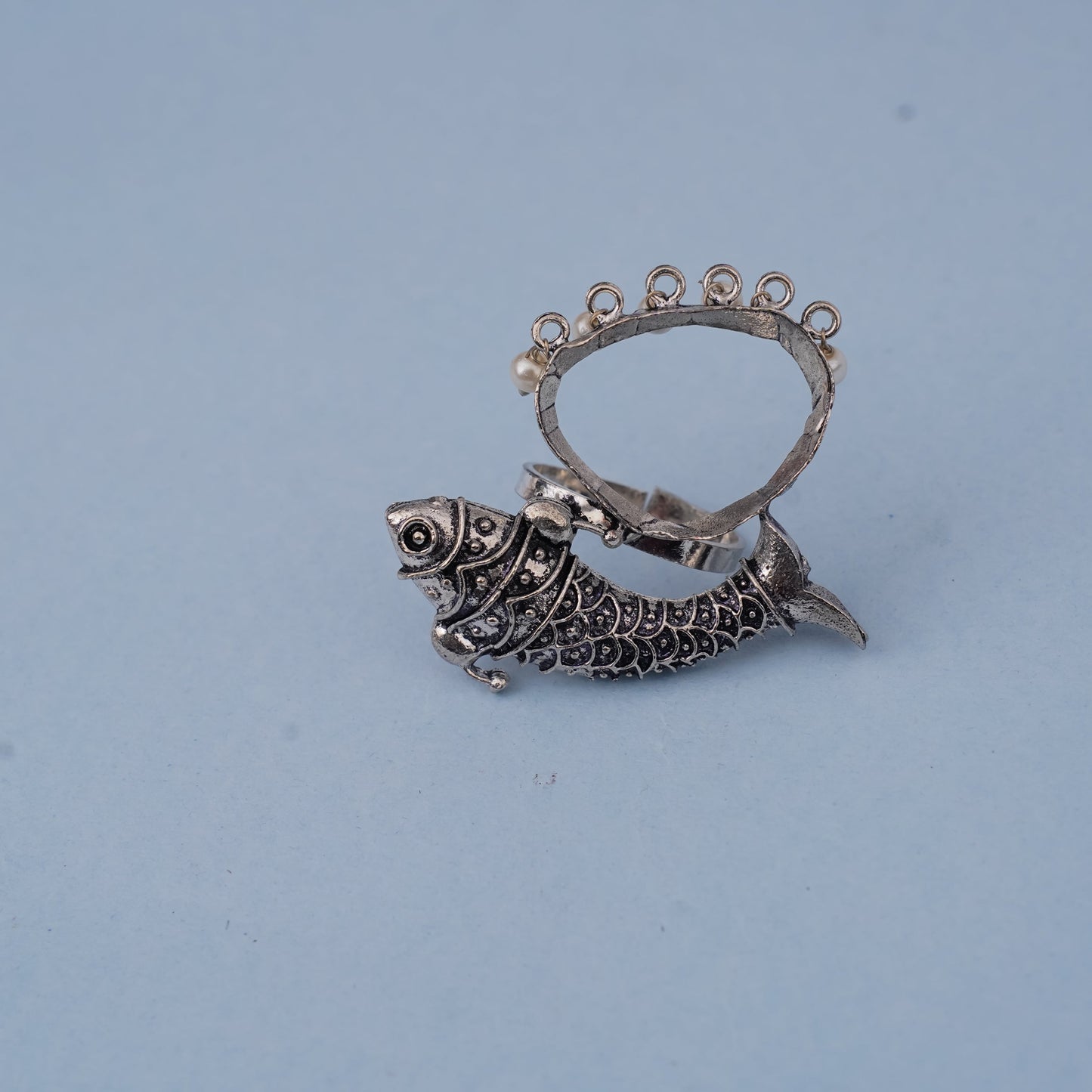 Neerja-Silver oxidised ring