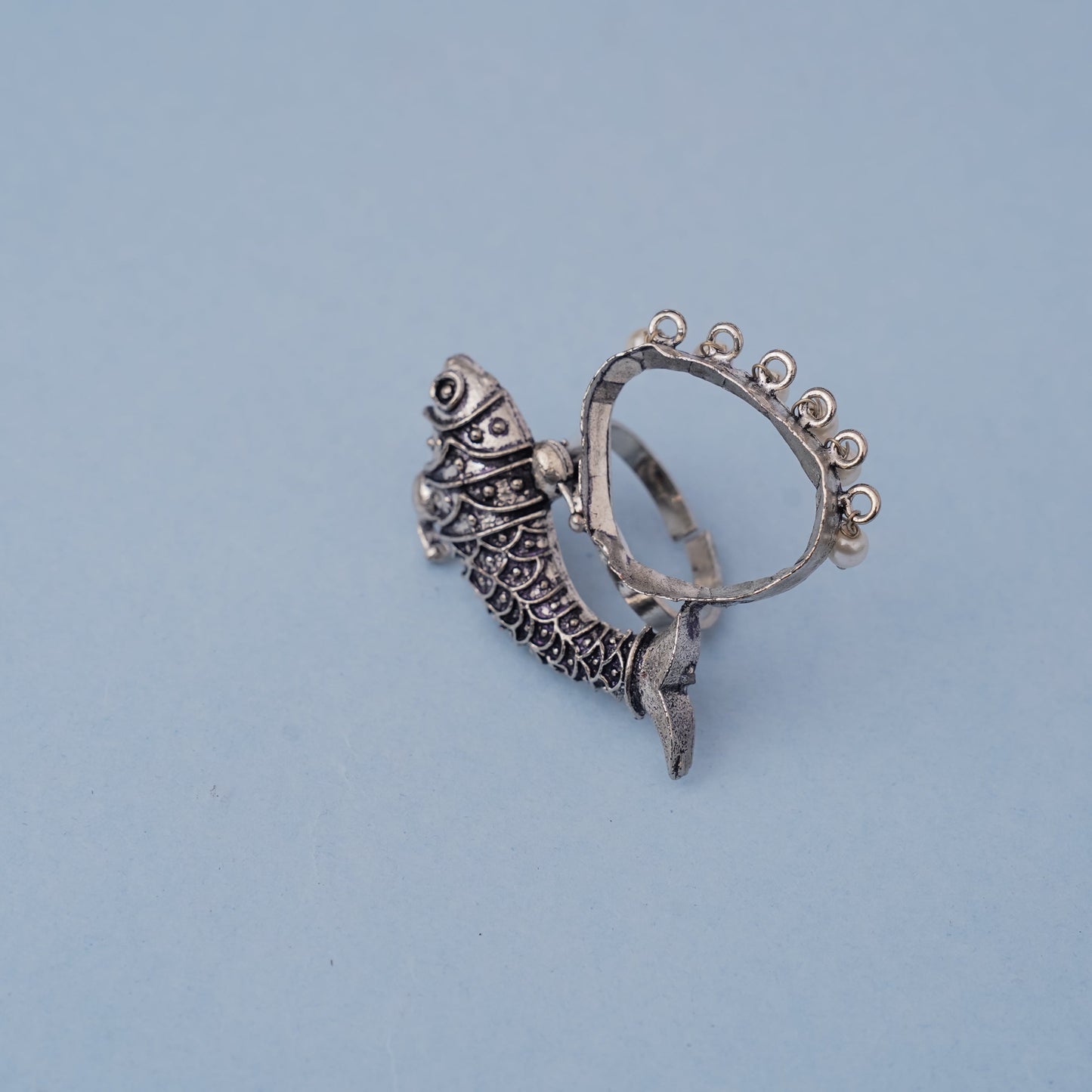 Neerja-Silver oxidised ring