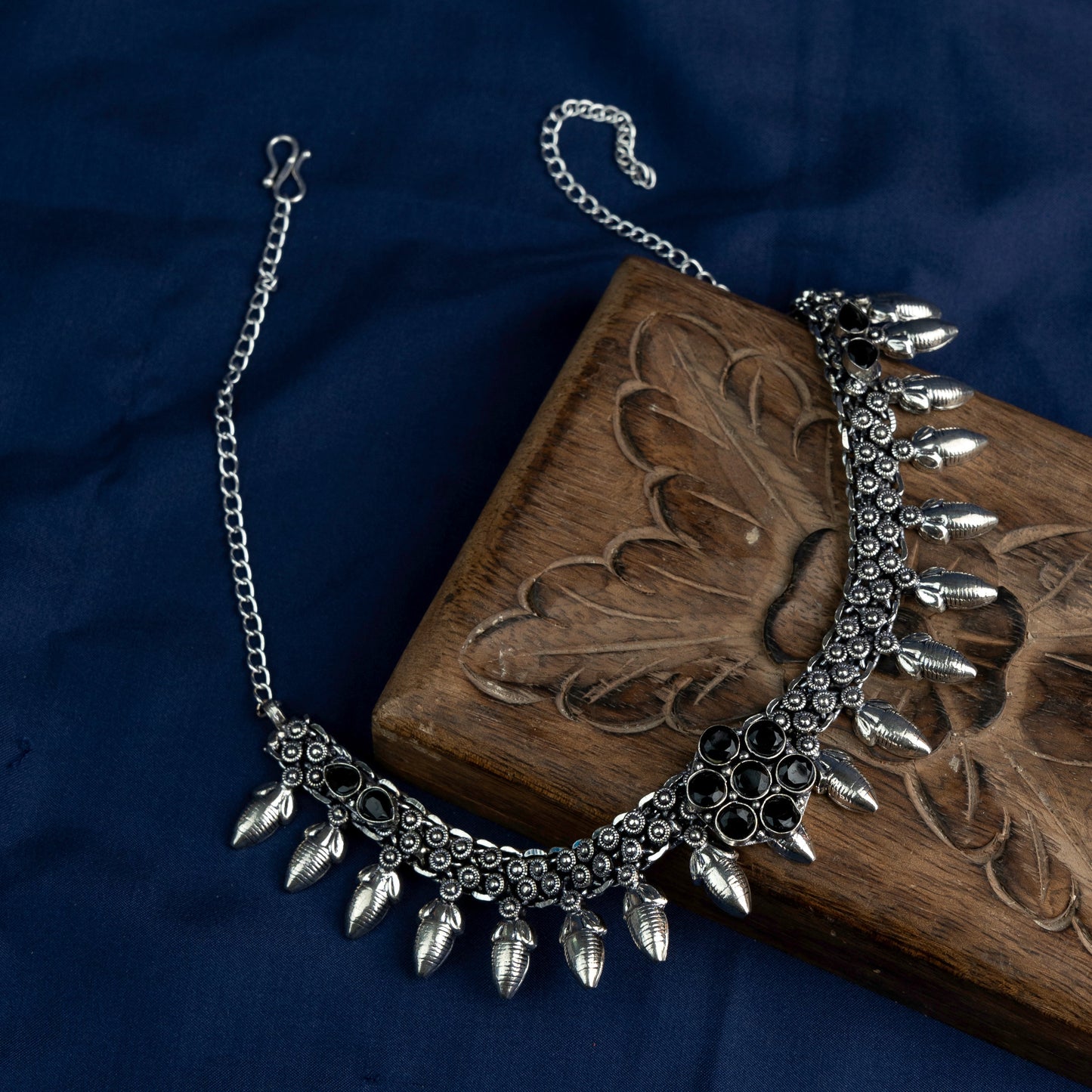 Rupangi- Black stone Brass Neckpiece