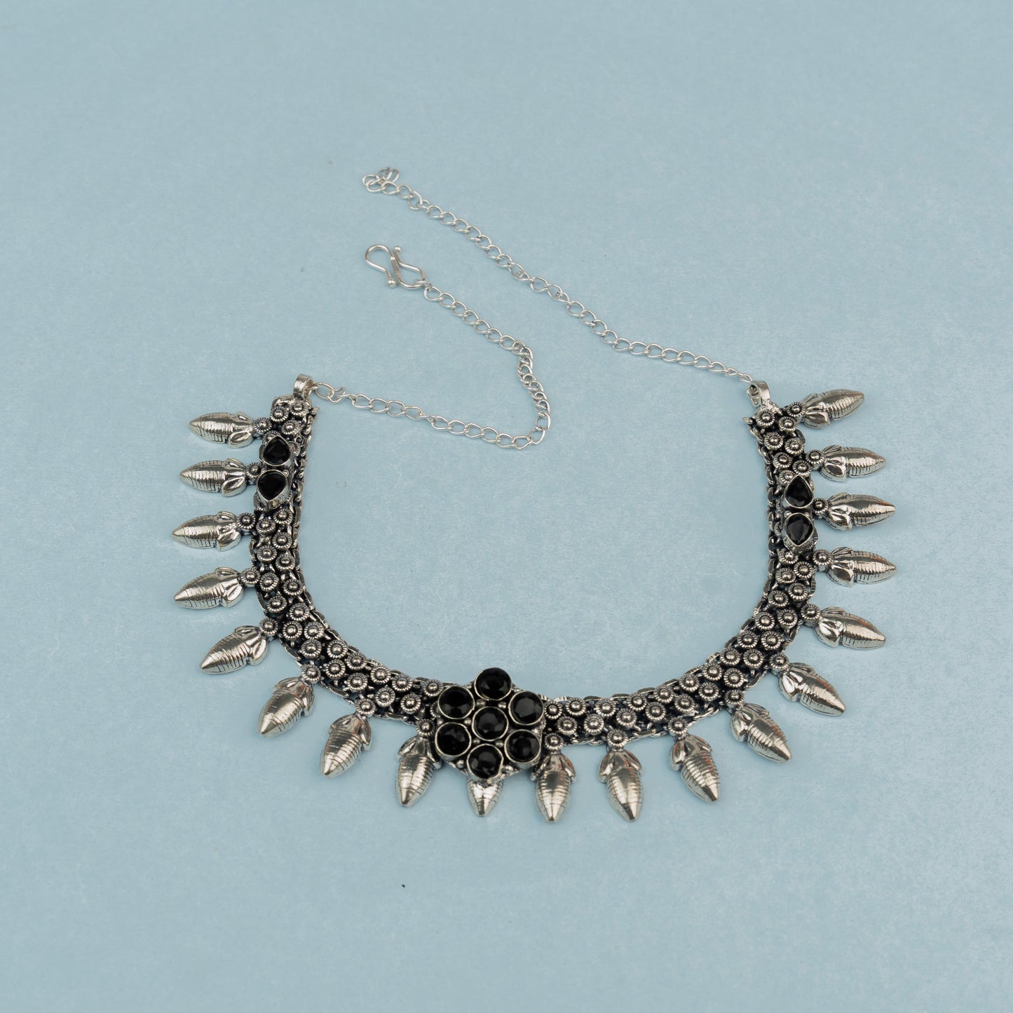Rupangi- Black stone Brass Neckpiece