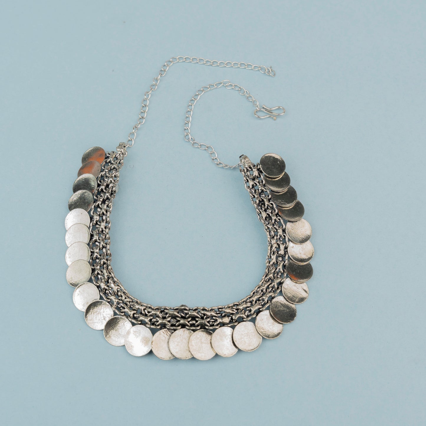Yashita- Red and Green stone Coin Brass Neckpiece