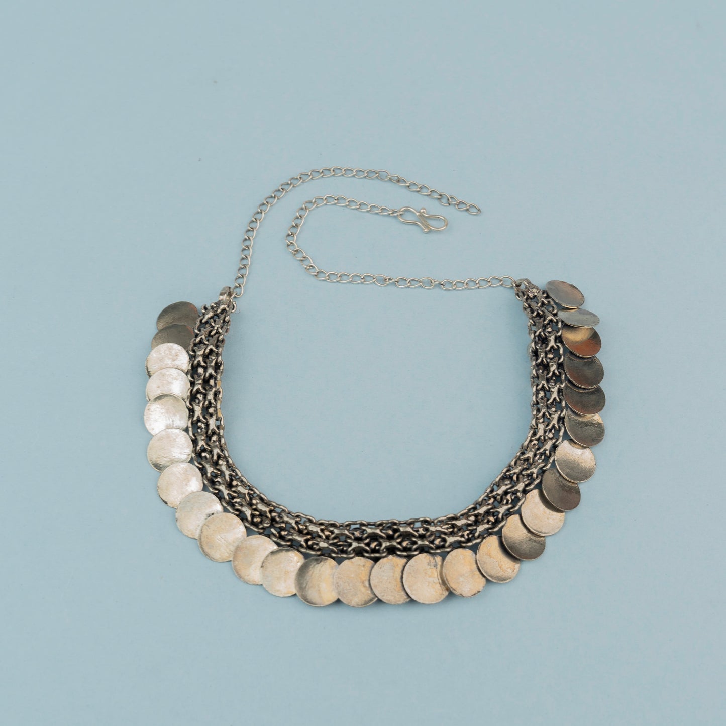 Shivangi- Black stone Brass Coin Neckpiece
