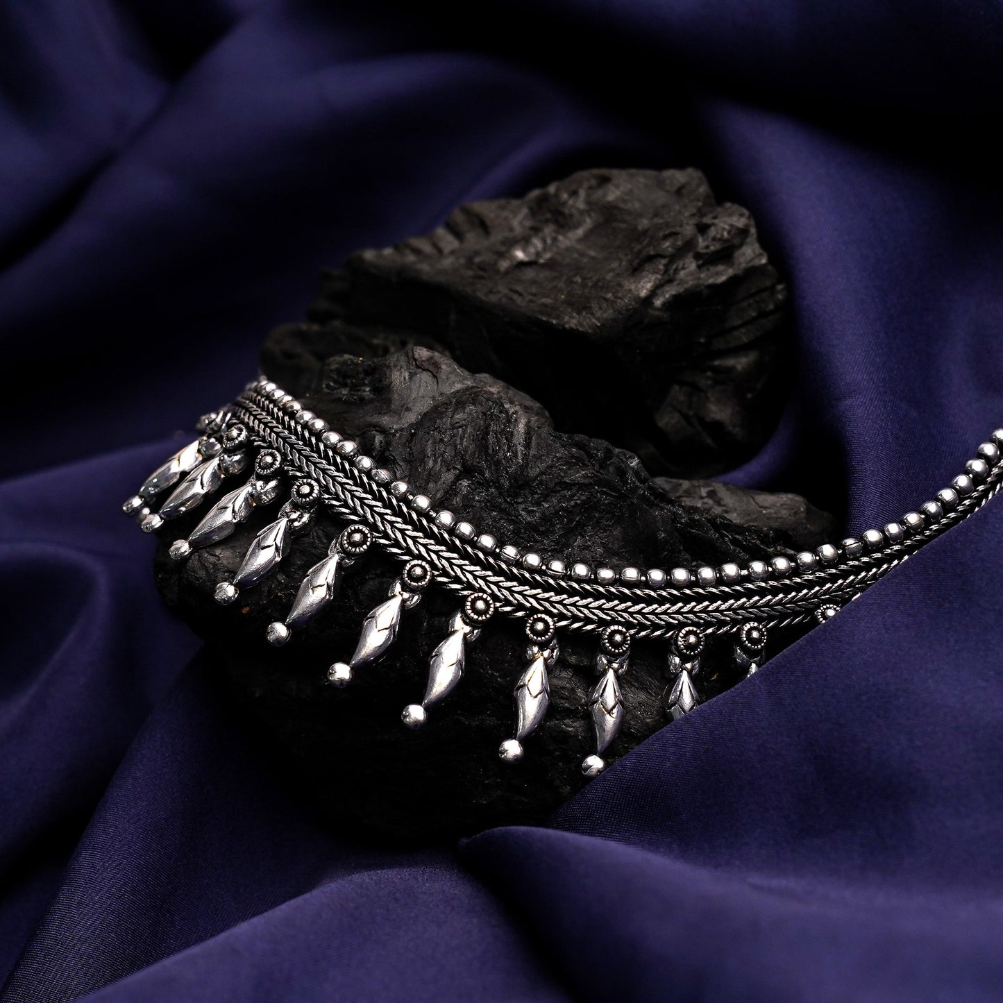 Shyamalika- Brass Oxidised Necklace